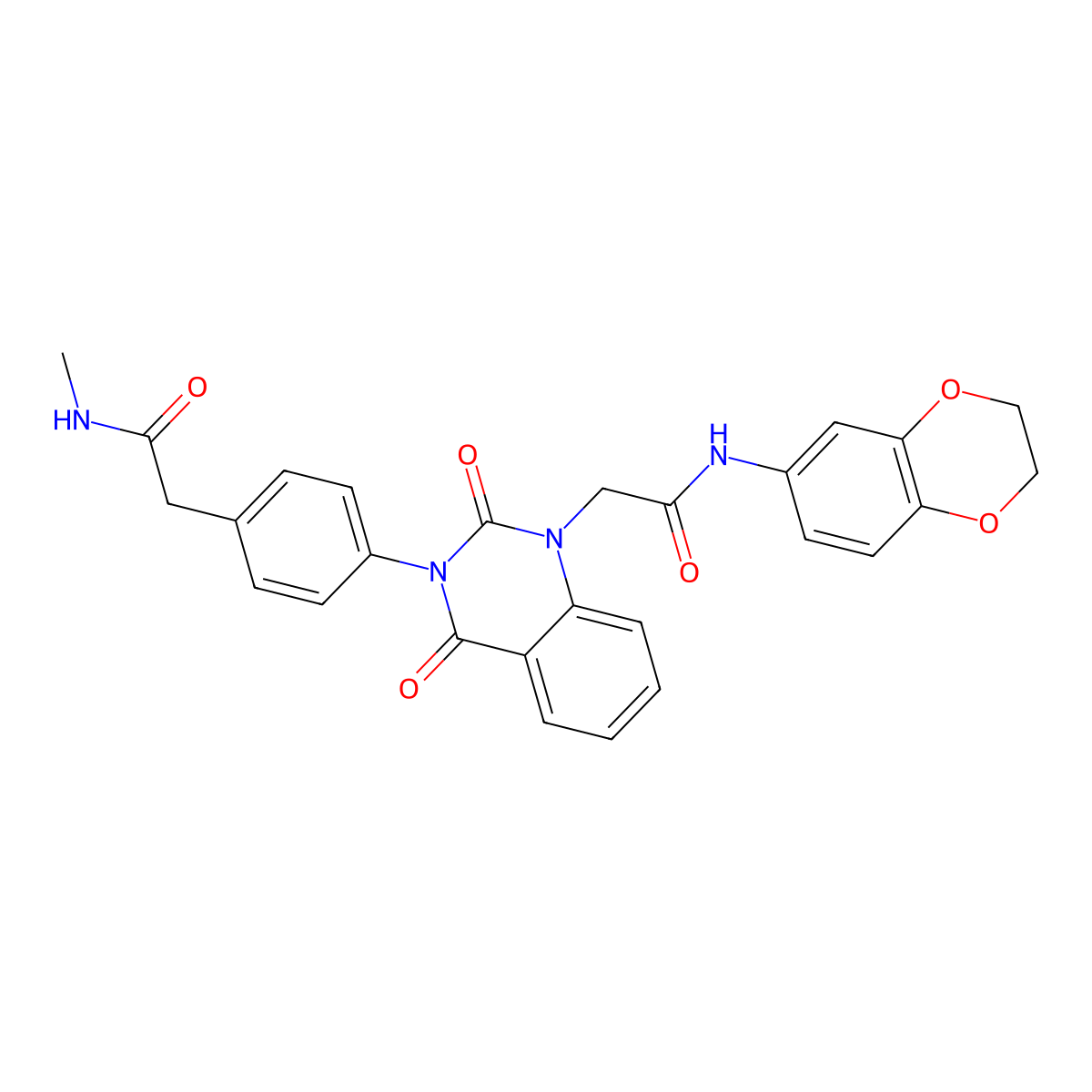 2-[4-(1-{[(2,3-dihydro-1,4-benzodioxin-6-yl)carbamoyl]methyl}-2,4-dioxo-1,2,3,4-tetrahydroquinazolin-3-yl)phenyl]-N-methylacetamide molecular structure, CAS 1189866-70-3