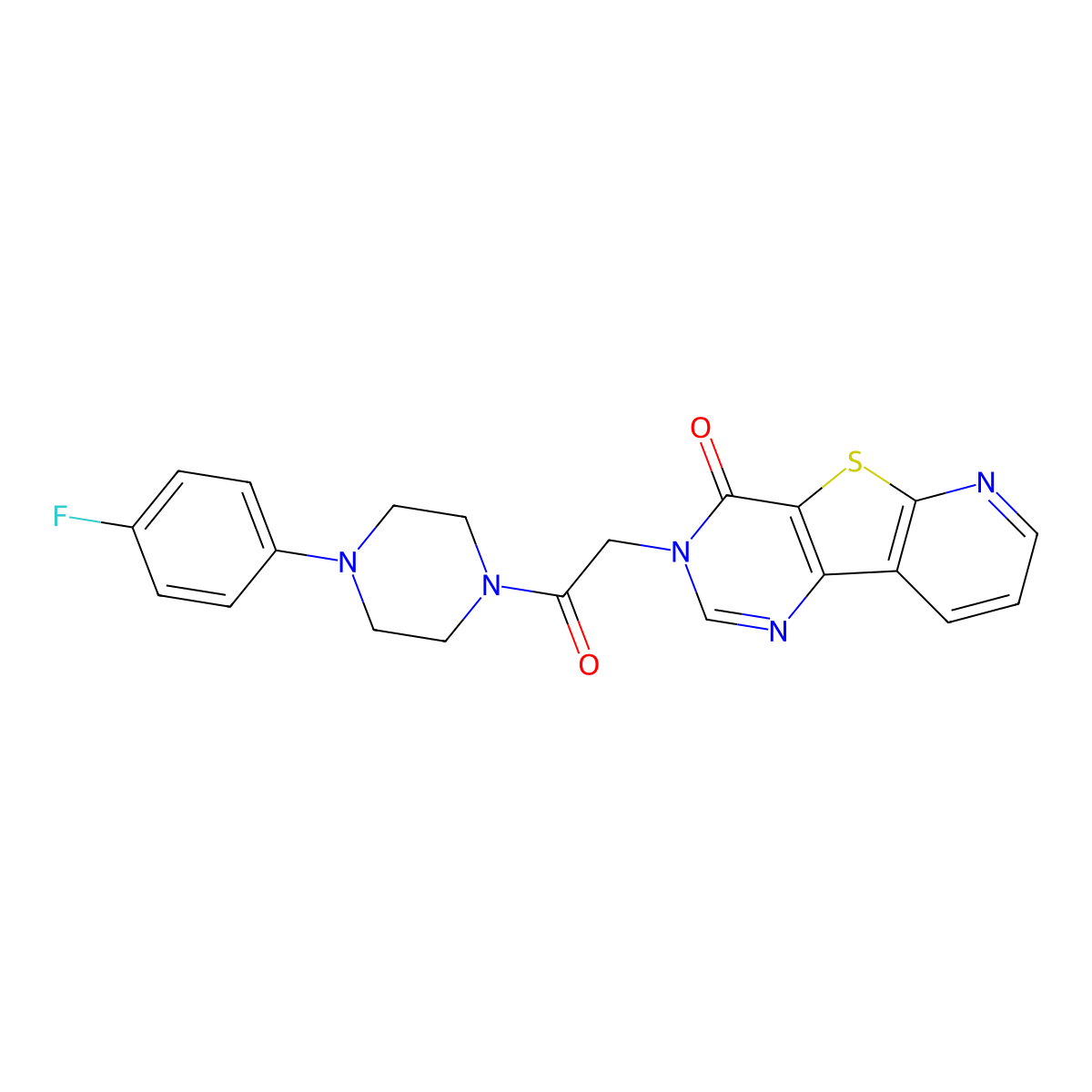 3-(2-(4-(4-fluorophenyl)piperazin-1-yl)-2-oxoethyl)pyrido[3',2':4,5]thieno[3,2-d]pyrimidin-4(3H)-one molecular structure, CAS 1189867-16-0