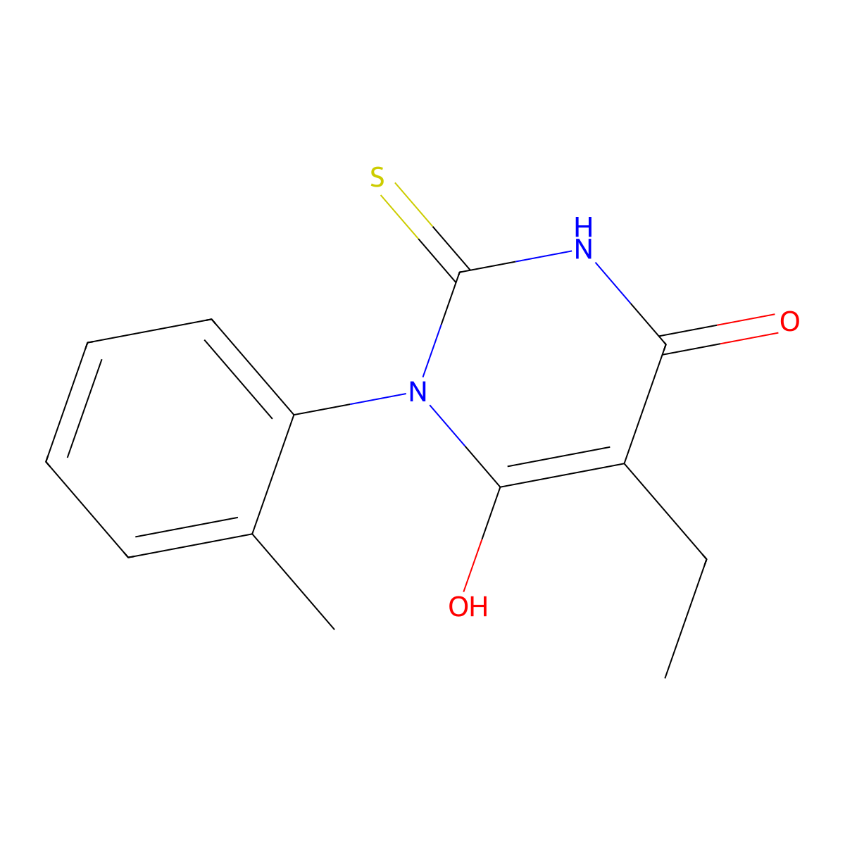 5-Ethyl-6-hydroxy-3-(2-methylphenyl)-2-sulfanyl-3,4-dihydropyrimidin-4-one molecular structure, CAS 1189867-74-0