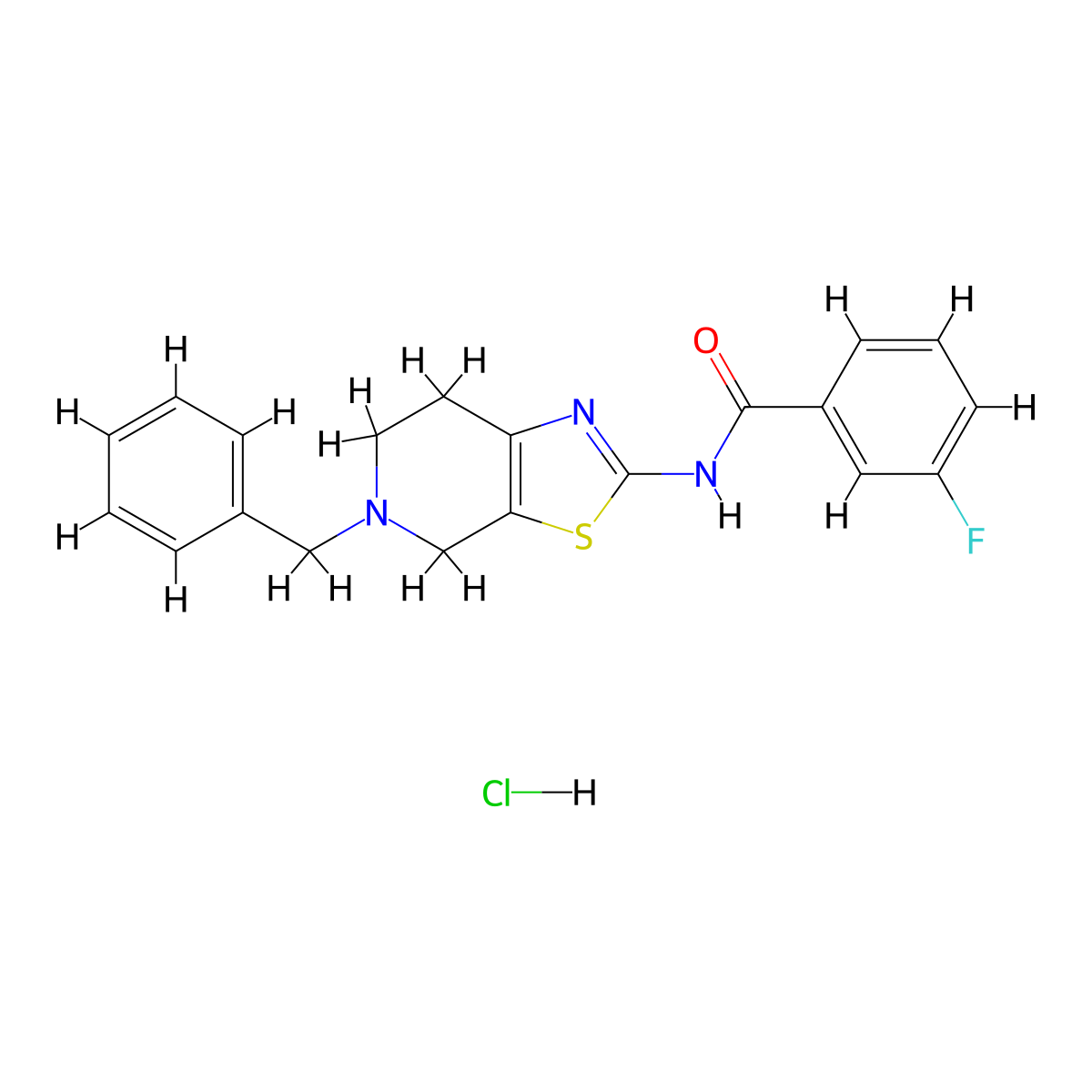 N-(5-benzyl-4,5,6,7-tetrahydrothiazolo[5,4-c]pyridin-2-yl)-3-fluorobenzamide hydrochloride molecular structure, CAS 1189867-77-3