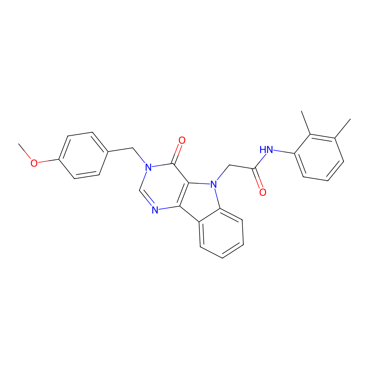 N-(2,3-dimethylphenyl)-2-(3-(4-methoxybenzyl)-4-oxo-3H-pyrimido[5,4-b]indol-5(4H)-yl)acetamide molecular structure, CAS 1189869-58-6
