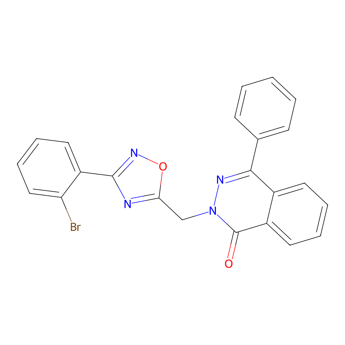 2-((3-(2-bromophenyl)-1,2,4-oxadiazol-5-yl)methyl)-4-phenylphthalazin-1(2H)-one molecular structure, CAS 1189870-46-9
