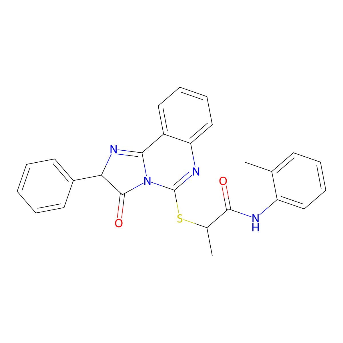 2-((3-oxo-2-phenyl-2,3-dihydroimidazo[1,2-c]quinazolin-5-yl)thio)-N-(o-tolyl)propanamide molecular structure, CAS 1189873-97-9