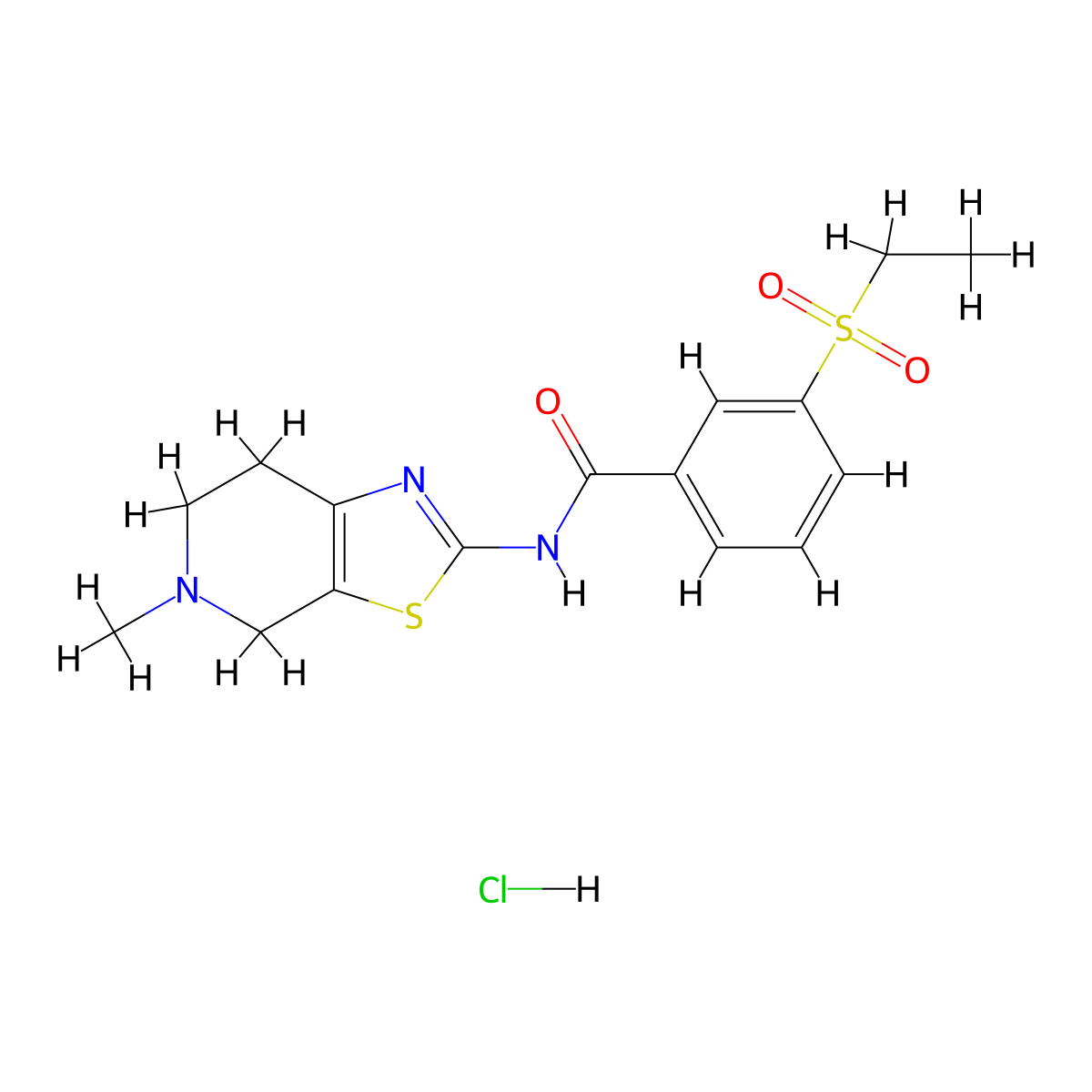 3-(ethylsulfonyl)-N-(5-methyl-4,5,6,7-tetrahydrothiazolo[5,4-c]pyridin-2-yl)benzamide hydrochloride molecular structure, CAS 1189878-85-0