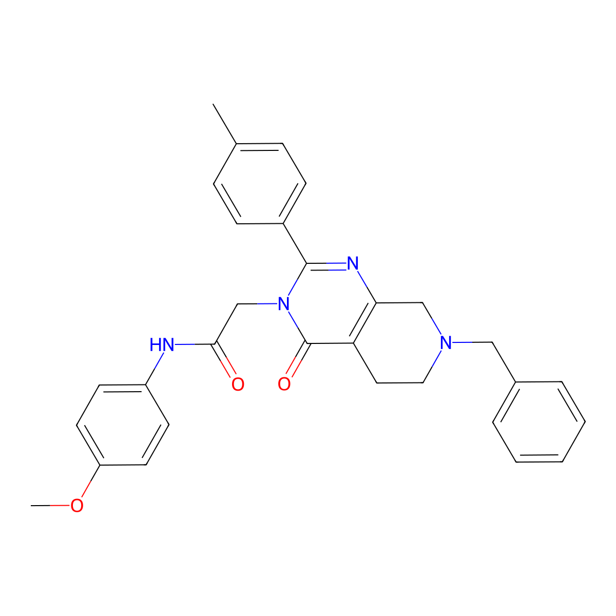 2-(7-benzyl-4-oxo-2-(p-tolyl)-5,6,7,8-tetrahydropyrido[3,4-d]pyrimidin-3(4H)-yl)-N-(4-methoxyphenyl)acetamide molecular structure, CAS 1189879-14-8