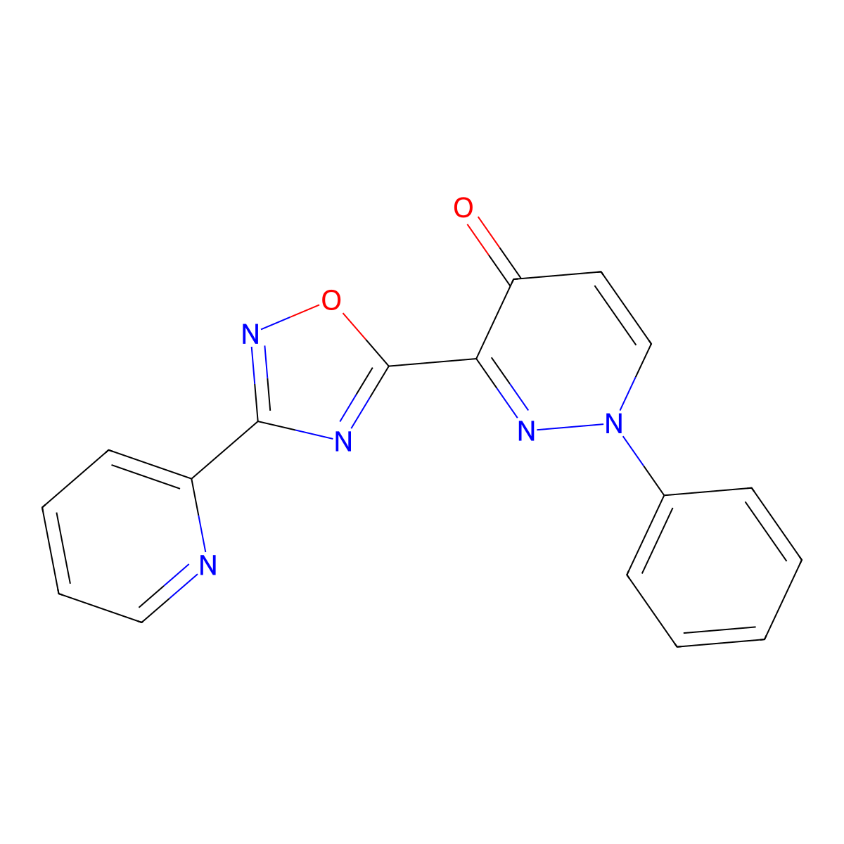 1-phenyl-3-(3-(pyridin-2-yl)-1,2,4-oxadiazol-5-yl)pyridazin-4(1H)-one molecular structure, CAS 1189880-15-6