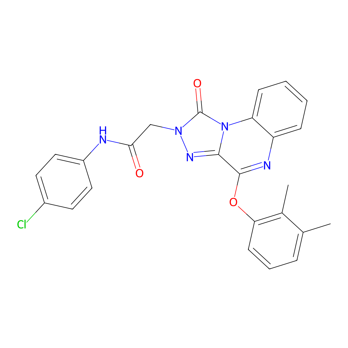 N-(4-chlorophenyl)-2-[4-(2,3-dimethylphenoxy)-1-oxo[1,2,4]triazolo[4,3-a]quinoxalin-2(1H)-yl]acetamide molecular structure, CAS 1189880-36-1