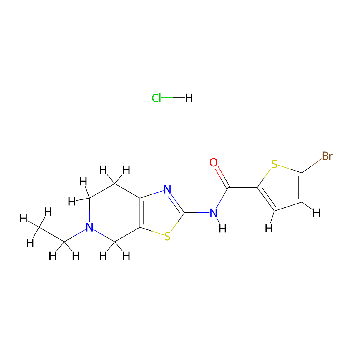 5-bromo-N-(5-ethyl-4,5,6,7-tetrahydrothiazolo[5,4-c]pyridin-2-yl)thiophene-2-carboxamide hydrochloride molecular structure, CAS 1189880-66-7