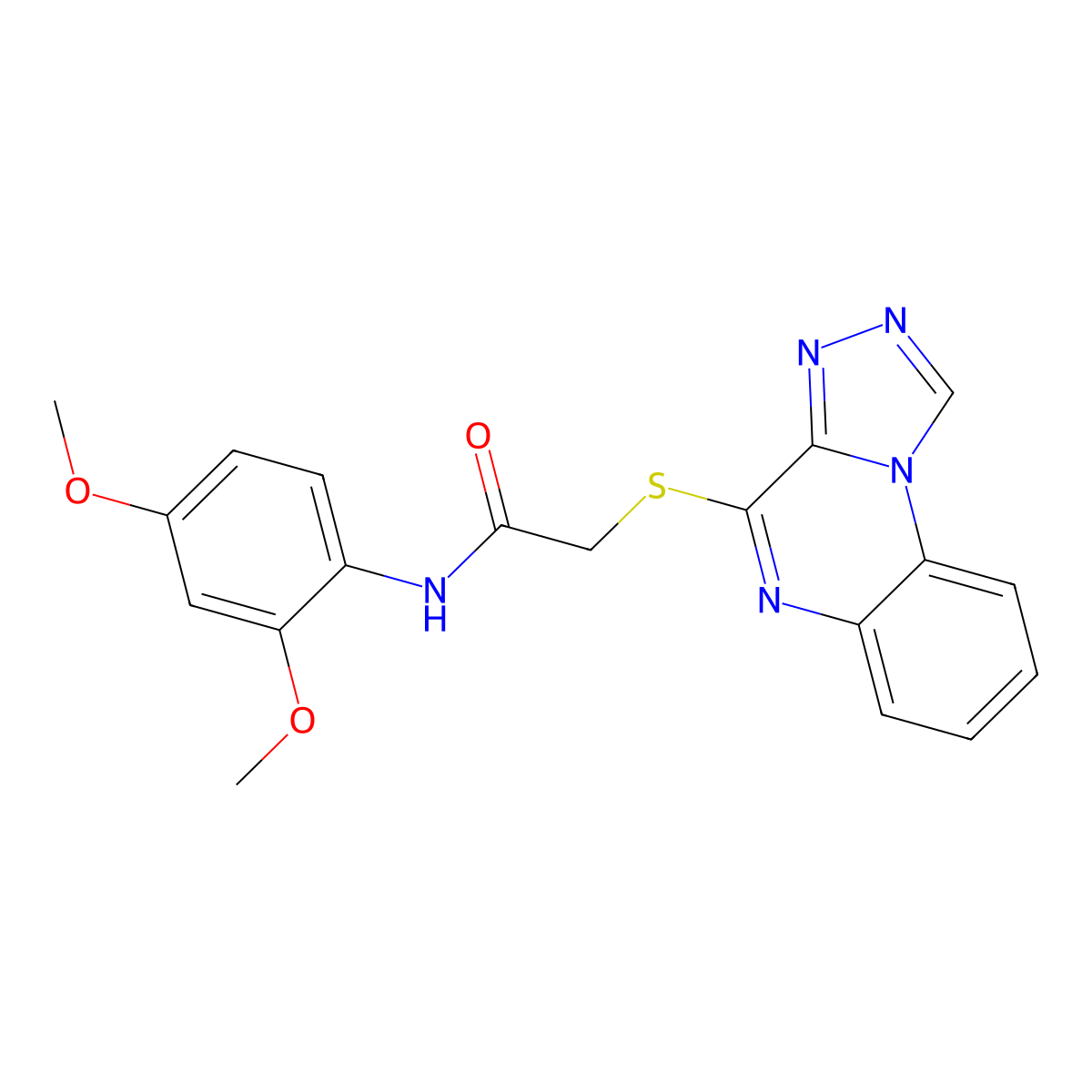 2-([1,2,4]triazolo[4,3-a]quinoxalin-4-ylthio)-N-(2,4-dimethoxyphenyl)acetamide molecular structure, CAS 1189881-21-7