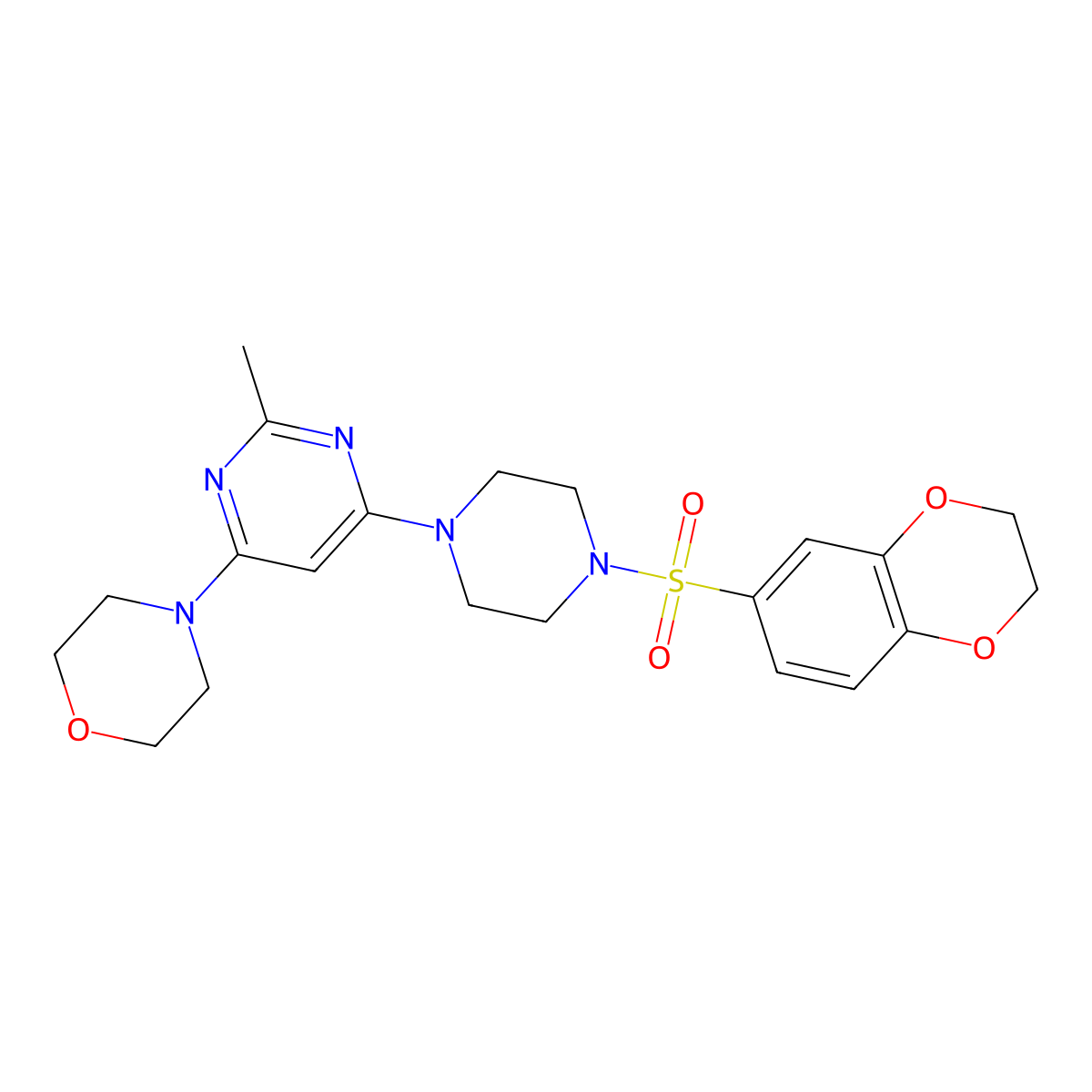 4-{6-[4-(2,3-Dihydro-1,4-benzodioxine-6-sulfonyl)piperazin-1-YL]-2-methylpyrimidin-4-YL}morpholine molecular structure, CAS 1189882-02-7