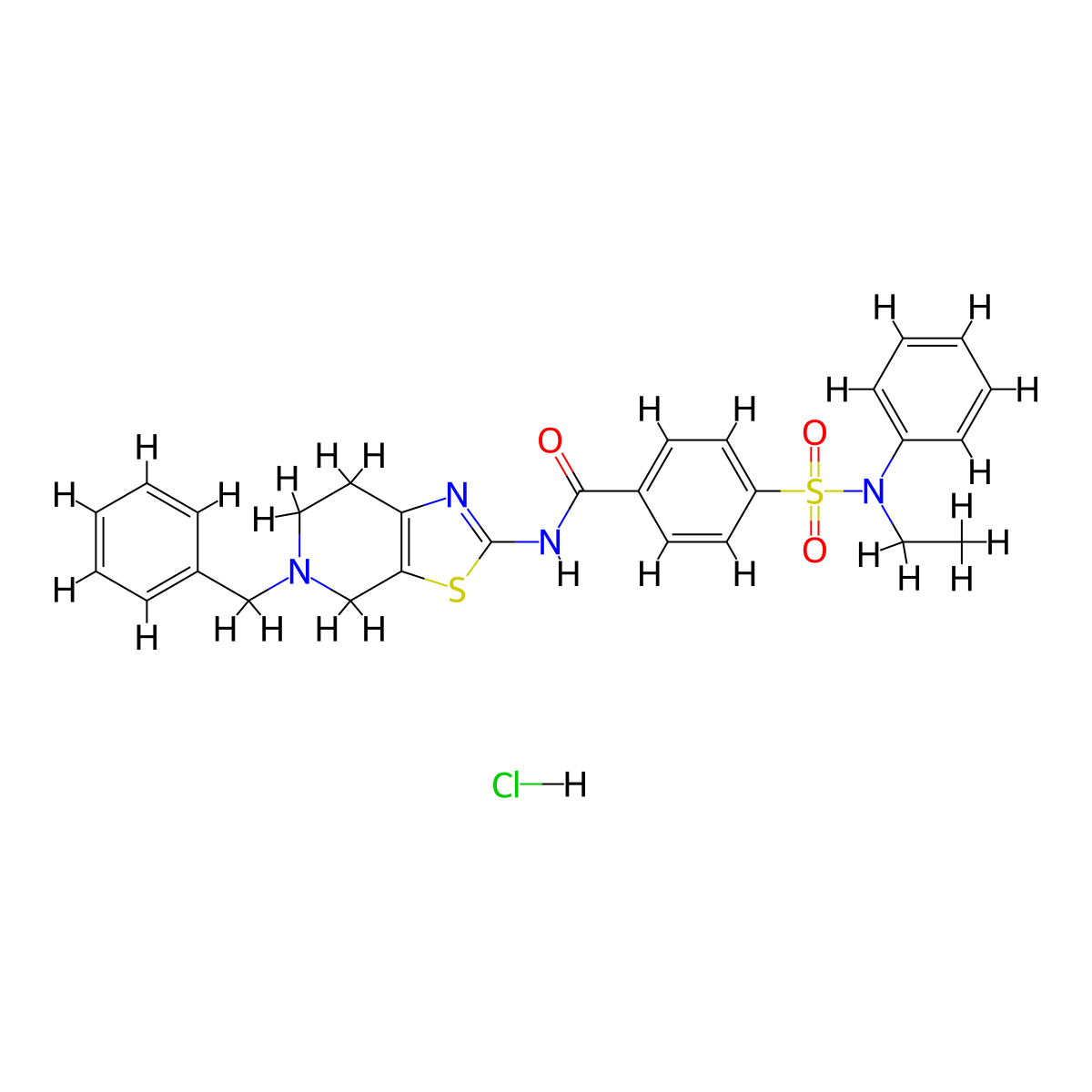 N-(5-benzyl-4,5,6,7-tetrahydrothiazolo[5,4-c]pyridin-2-yl)-4-(N-ethyl-N-phenylsulfamoyl)benzamide hydrochloride molecular structure, CAS 1189882-25-4