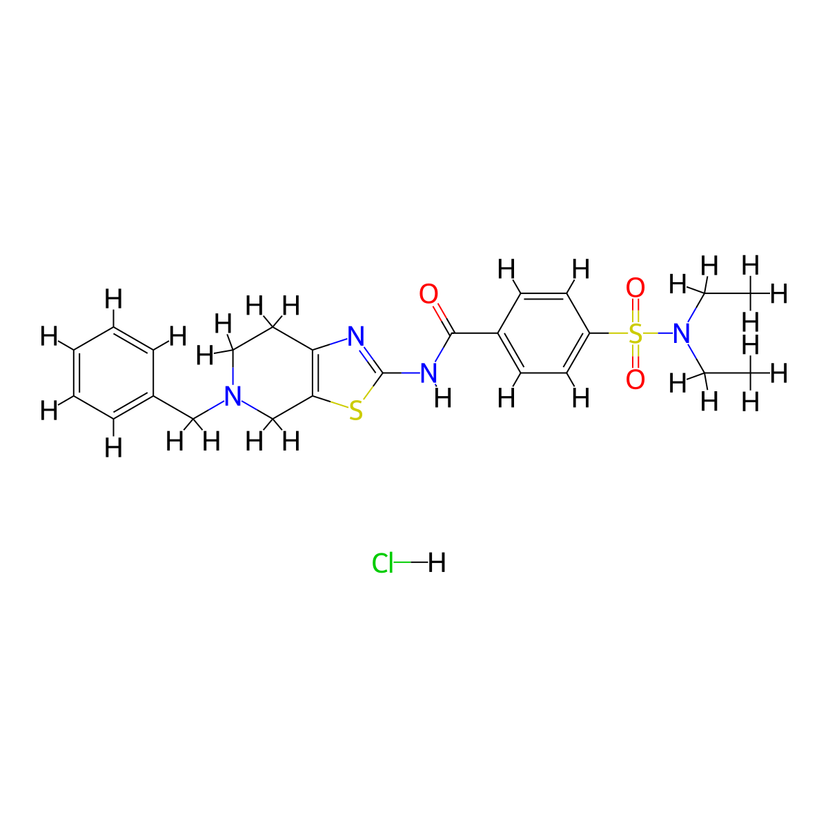 N-(5-benzyl-4,5,6,7-tetrahydrothiazolo[5,4-c]pyridin-2-yl)-4-(N,N-diethylsulfamoyl)benzamide hydrochloride molecular structure, CAS 1189883-37-1