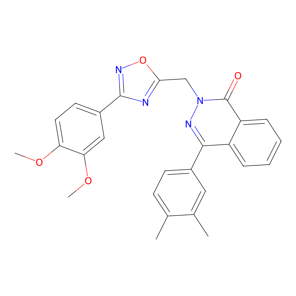 2-((3-(3,4-dimethoxyphenyl)-1,2,4-oxadiazol-5-yl)methyl)-4-(3,4-dimethylphenyl)phthalazin-1(2H)-one molecular structure, CAS 1189884-06-7