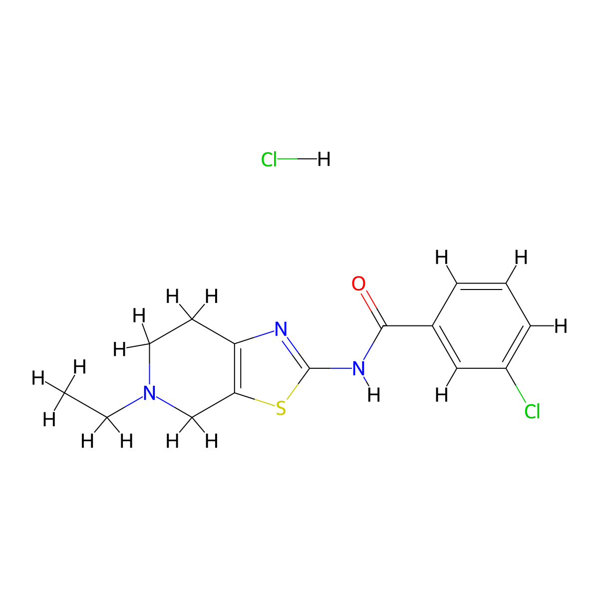 3-chloro-N-(5-ethyl-4,5,6,7-tetrahydrothiazolo[5,4-c]pyridin-2-yl)benzamide hydrochloride molecular structure, CAS 1189884-49-8