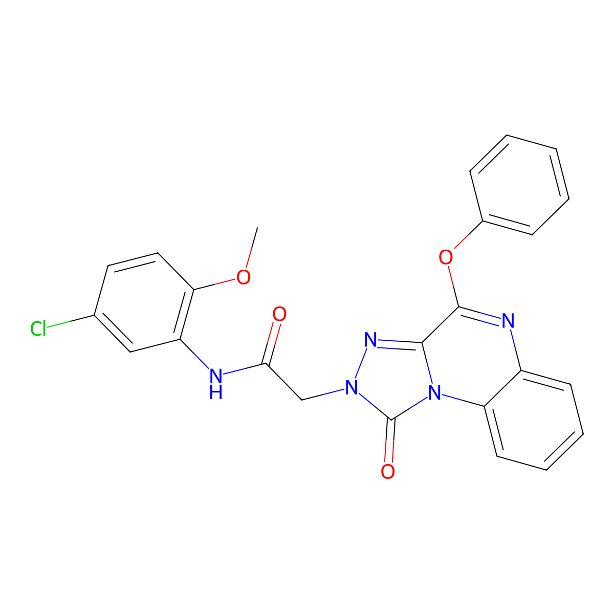 N-(5-Chloro-2-methoxyphenyl)-2-{1-oxo-4-phenoxy-1H,2H-[1,2,4]triazolo[4,3-A]quinoxalin-2-YL}acetamide molecular structure, CAS 1189885-27-5
