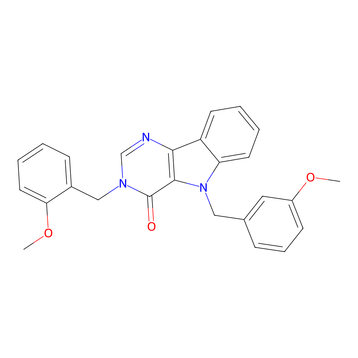 3-(2-methoxybenzyl)-5-(3-methoxybenzyl)-3H-pyrimido[5,4-b]indol-4(5H)-one molecular structure, CAS 1189887-22-6