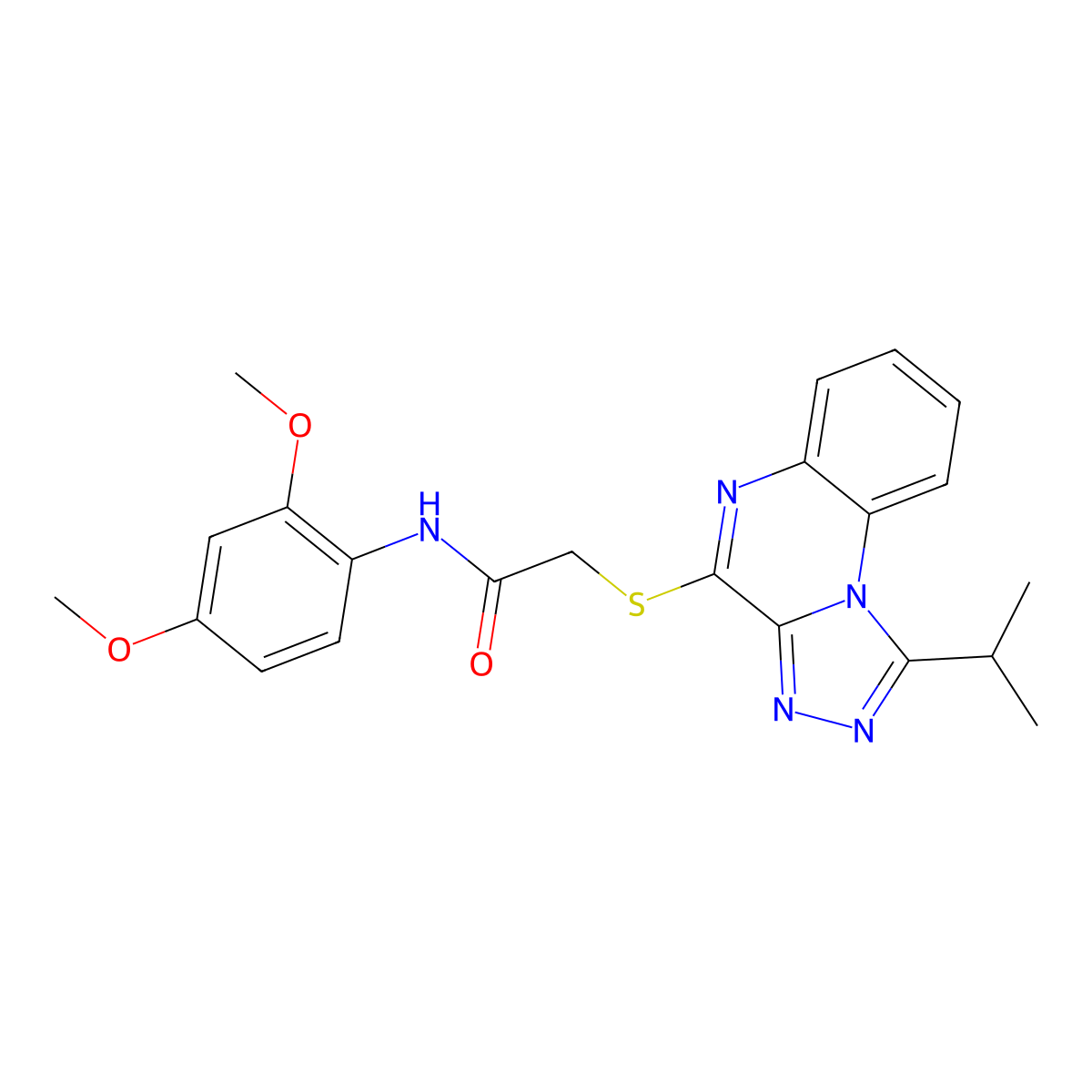 N-(2,4-dimethoxyphenyl)-2-{[1-(propan-2-yl)-[1,2,4]triazolo[4,3-a]quinoxalin-4-yl]sulfanyl}acetamide molecular structure, CAS 1189889-04-0