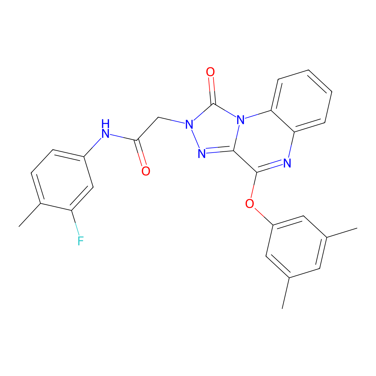 2-(4-(3,5-dimethylphenoxy)-1-oxo-[1,2,4]triazolo[4,3-a]quinoxalin-2(1H)-yl)-N-(3-fluoro-4-methylphenyl)acetamide molecular structure, CAS 1189889-09-5
