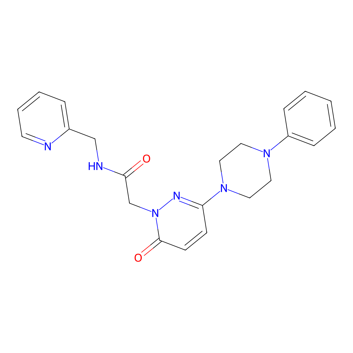 2-[6-oxo-3-(4-phenylpiperazin-1-yl)pyridazin-1(6H)-yl]-N-(pyridin-2-ylmethyl)acetamide molecular structure, CAS 1189891-89-1