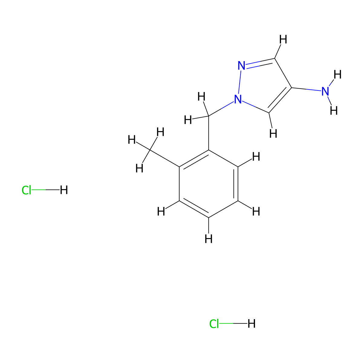 1-(2-Methylbenzyl)-1H-pyrazol-4-amine dihydrochloride molecular structure, CAS 1189892-12-3