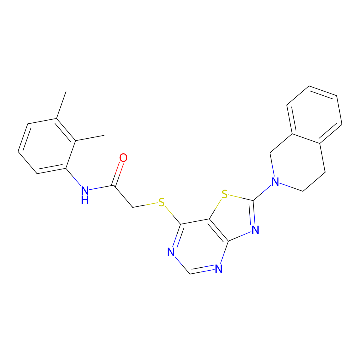 2-((2-(3,4-dihydroisoquinolin-2(1H)-yl)thiazolo[4,5-d]pyrimidin-7-yl)thio)-N-(2,3-dimethylphenyl)acetamide molecular structure, CAS 1189892-43-0
