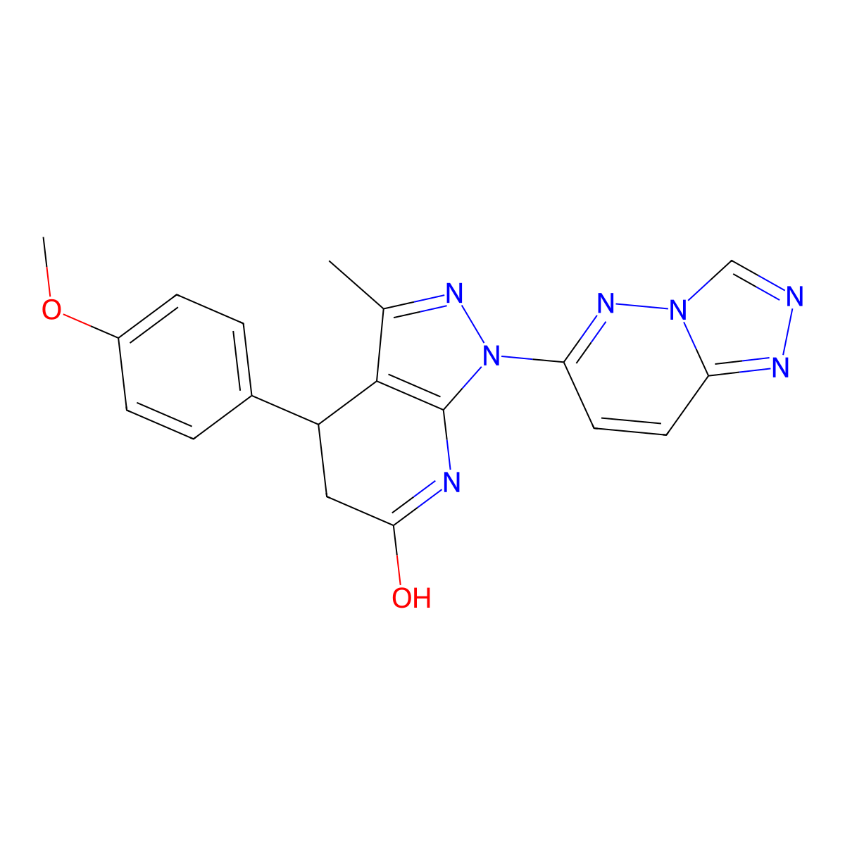 1-([1,2,4]triazolo[4,3-b]pyridazin-6-yl)-4-(4-methoxyphenyl)-3-methyl-4,5-dihydro-1H-pyrazolo[3,4-b]pyridin-6(7H)-one molecular structure, CAS 1189892-99-6