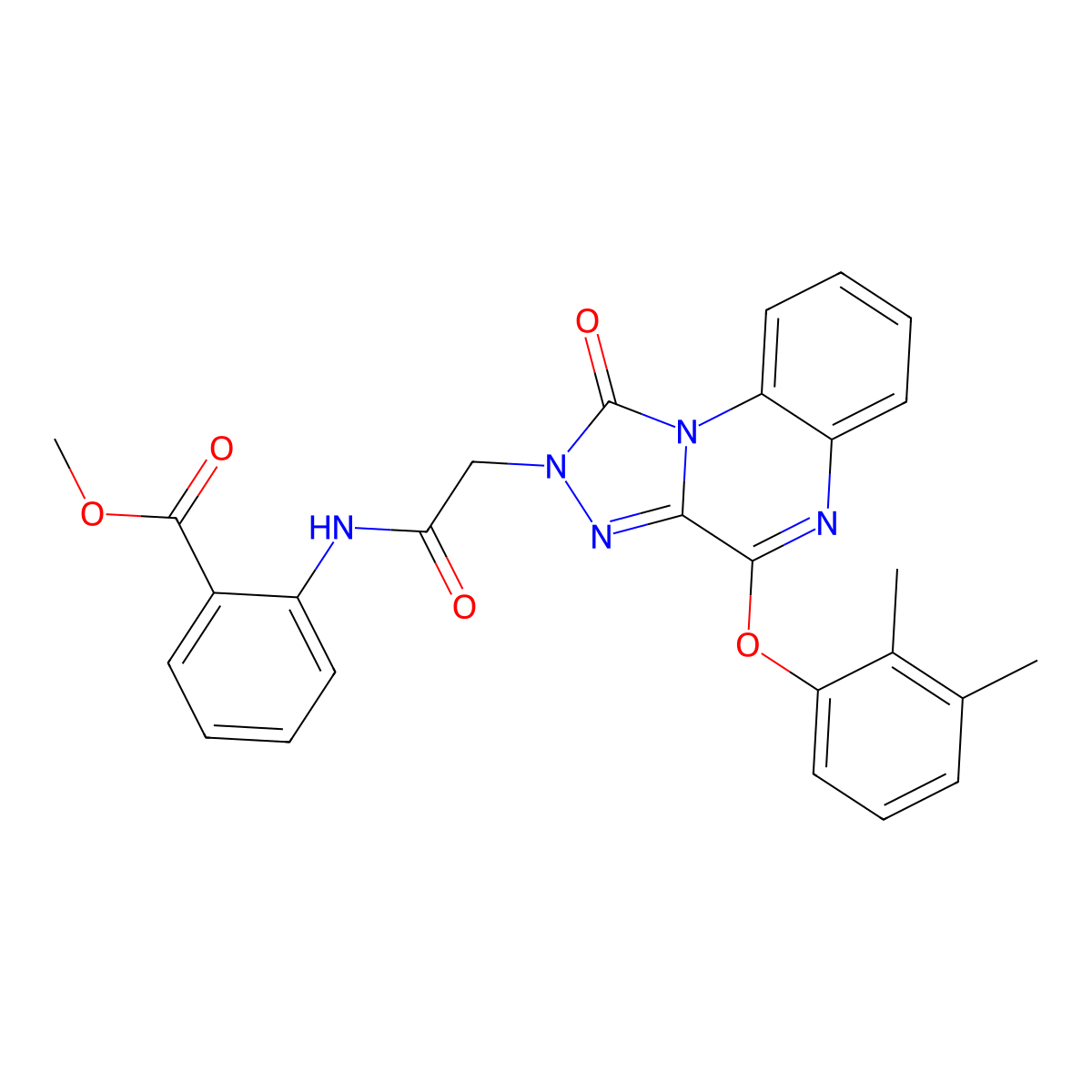 methyl 2-({[4-(2,3-dimethylphenoxy)-1-oxo[1,2,4]triazolo[4,3-a]quinoxalin-2(1H)-yl]acetyl}amino)benzoate molecular structure, CAS 1189894-71-0