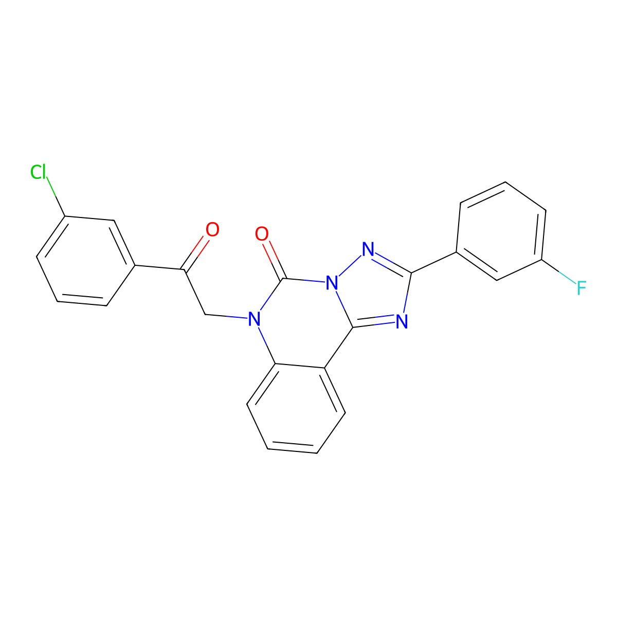 6-[2-(3-chlorophenyl)-2-oxoethyl]-2-(3-fluorophenyl)-5H,6H-[1,2,4]triazolo[1,5-c]quinazolin-5-one molecular structure, CAS 1189896-50-1