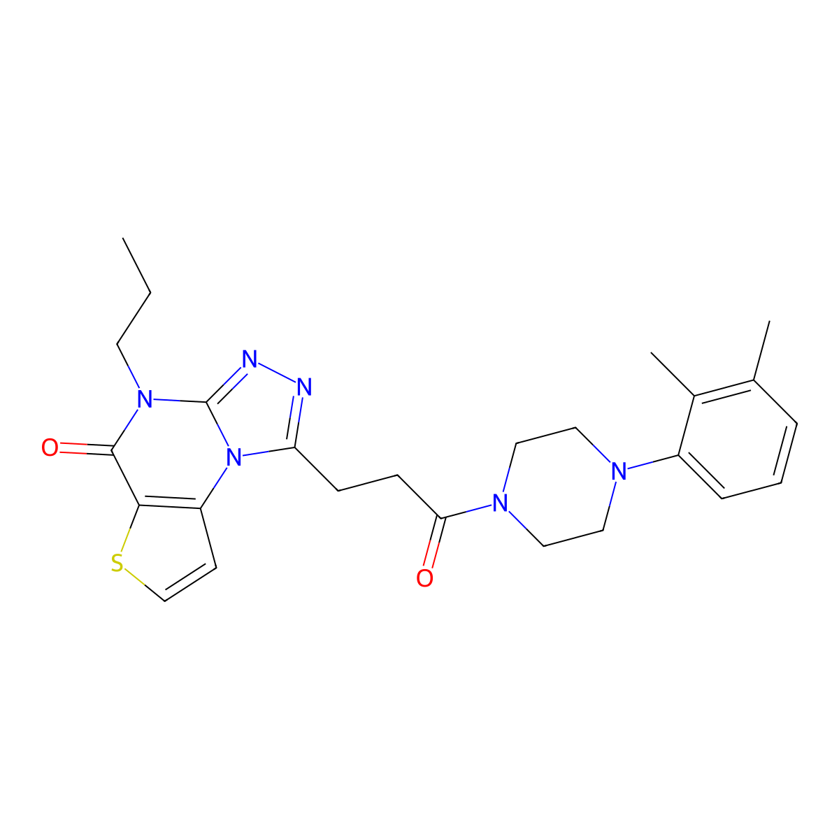 1-(3-(4-(2,3-dimethylphenyl)piperazin-1-yl)-3-oxopropyl)-4-propylthieno[2,3-e][1,2,4]triazolo[4,3-a]pyrimidin-5(4H)-one molecular structure, CAS 1189898-38-1