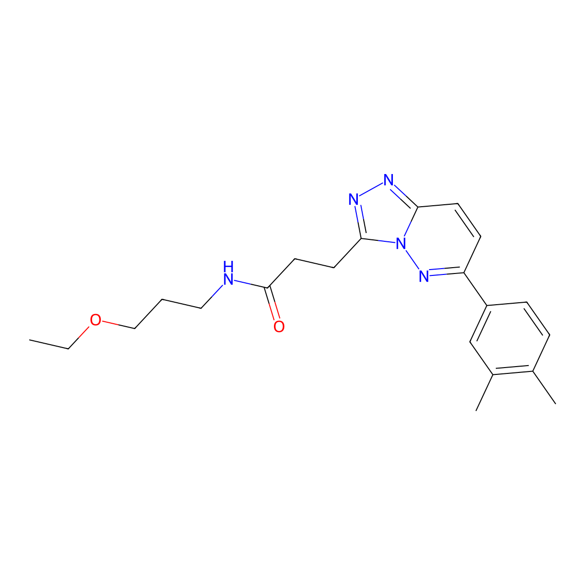 3-[6-(3,4-dimethylphenyl)-[1,2,4]triazolo[4,3-b]pyridazin-3-yl]-N-(3-ethoxypropyl)propanamide molecular structure, CAS 1189899-67-9