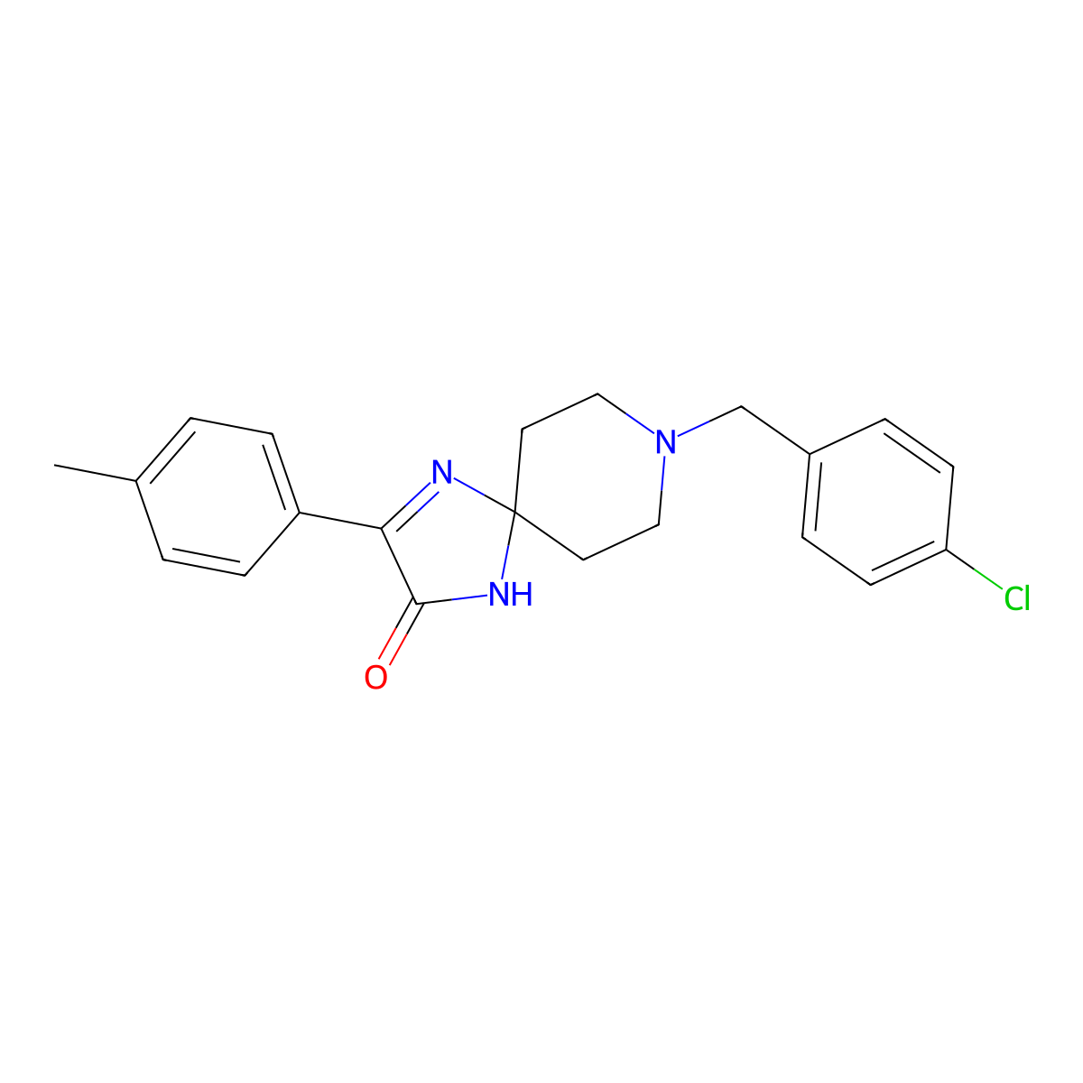8-[(4-Chlorophenyl)methyl]-3-(4-methylphenyl)-1,4,8-triazaspiro[4.5]dec-3-EN-2-one molecular structure, CAS 1189899-80-6