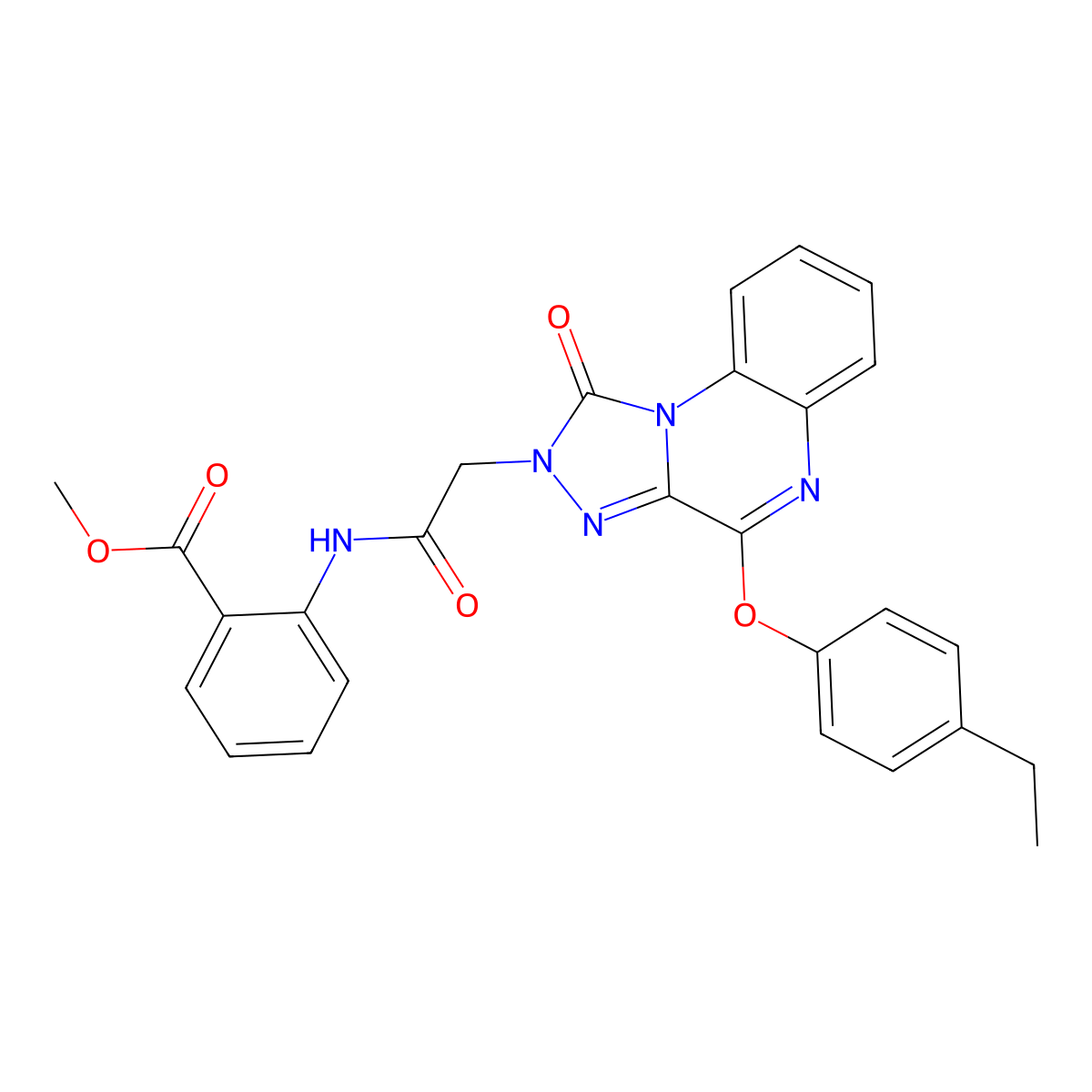 methyl 2-{2-[4-(4-ethylphenoxy)-1-oxo-1H,2H-[1,2,4]triazolo[4,3-a]quinoxalin-2-yl]acetamido}benzoate molecular structure, CAS 1189900-39-7