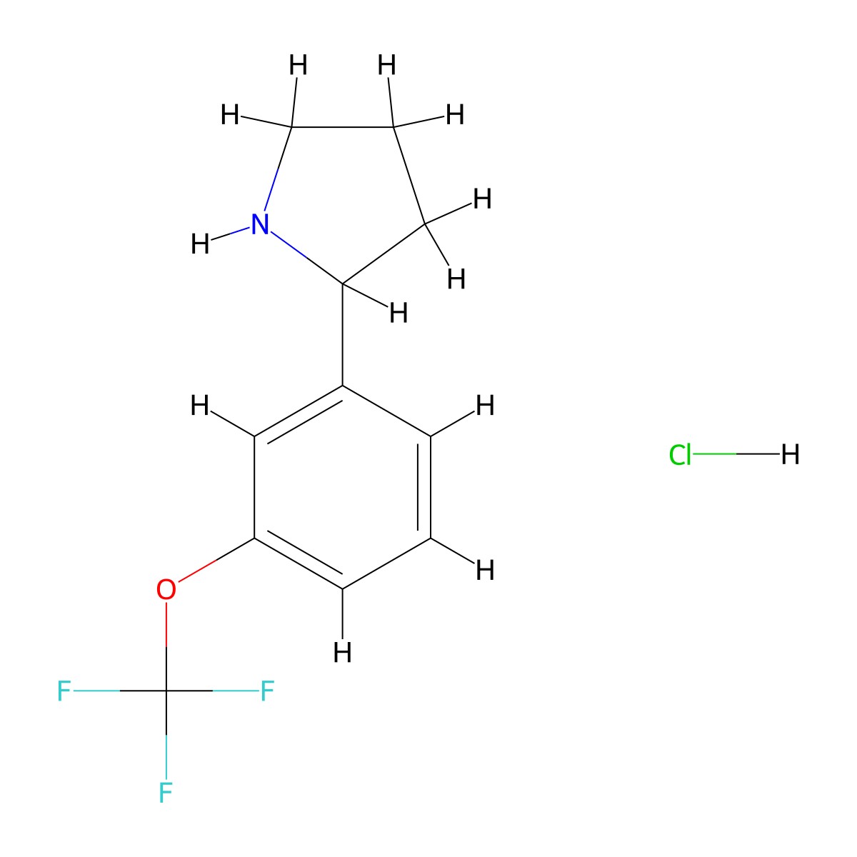 2-(3-(Trifluoromethoxy)phenyl)pyrrolidine hydrochloride molecular structure, CAS 1189900-43-3