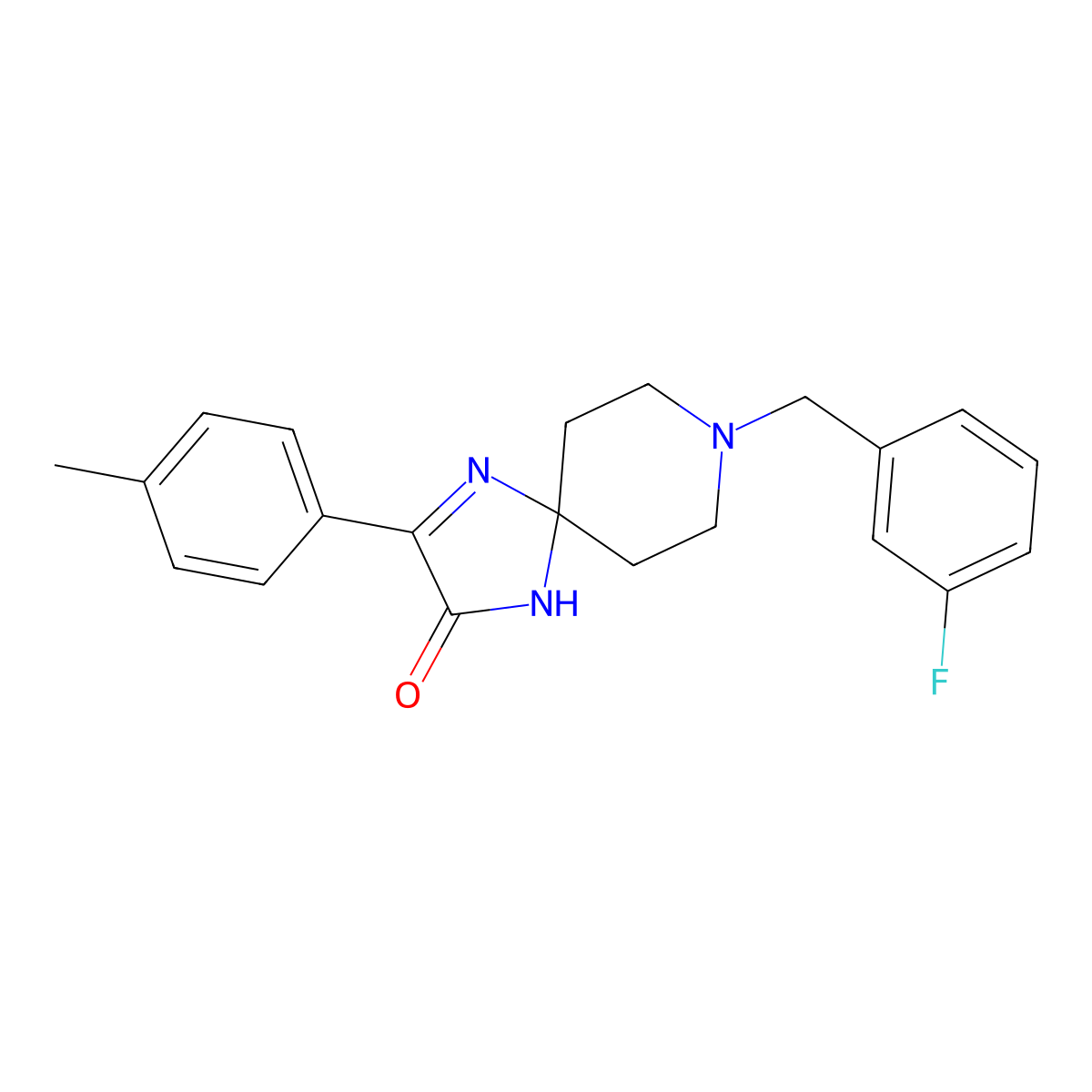8-(3-Fluorobenzyl)-3-(p-tolyl)-1,4,8-triazaspiro[4.5]dec-3-en-2-one molecular structure, CAS 1189903-15-8