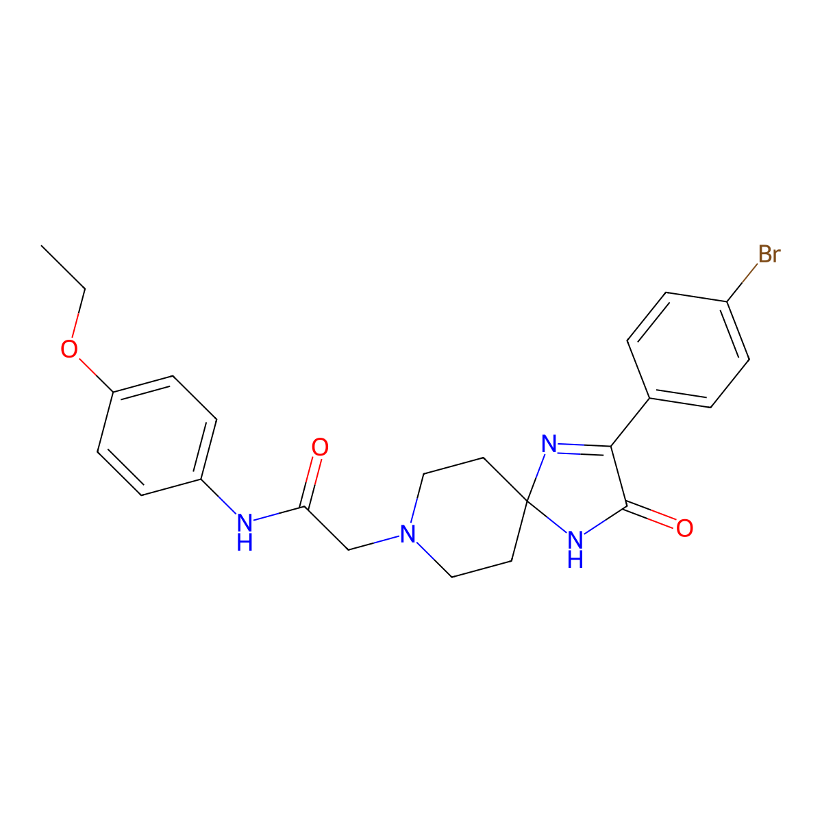 2-(2-(4-bromophenyl)-3-oxo-1,4,8-triazaspiro[4.5]dec-1-en-8-yl)-N-(4-ethoxyphenyl)acetamide molecular structure, CAS 1189903-99-8