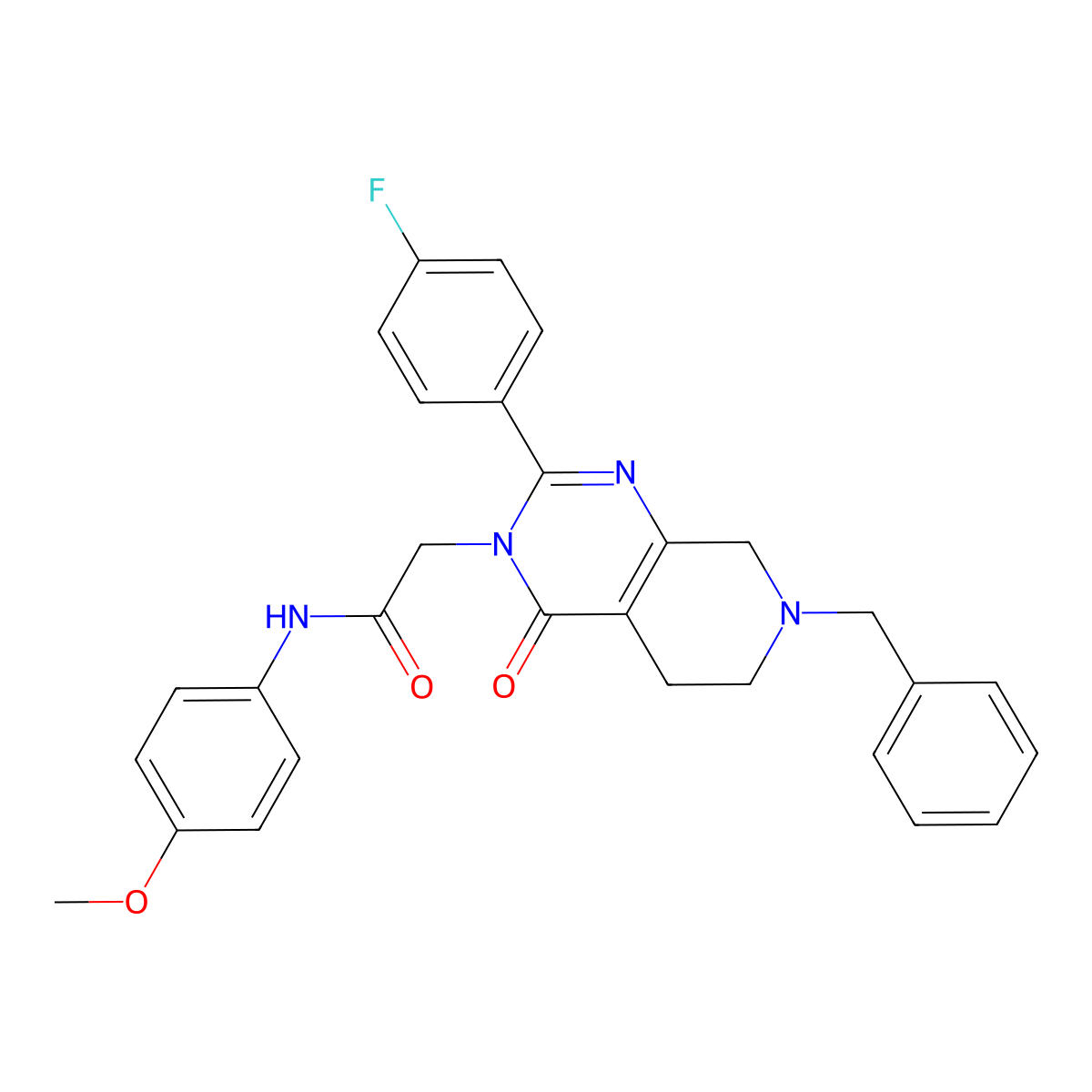 2-[7-benzyl-2-(4-fluorophenyl)-4-oxo-3H,4H,5H,6H,7H,8H-pyrido[3,4-d]pyrimidin-3-yl]-N-(4-methoxyphenyl)acetamide molecular structure, CAS 1189907-29-6