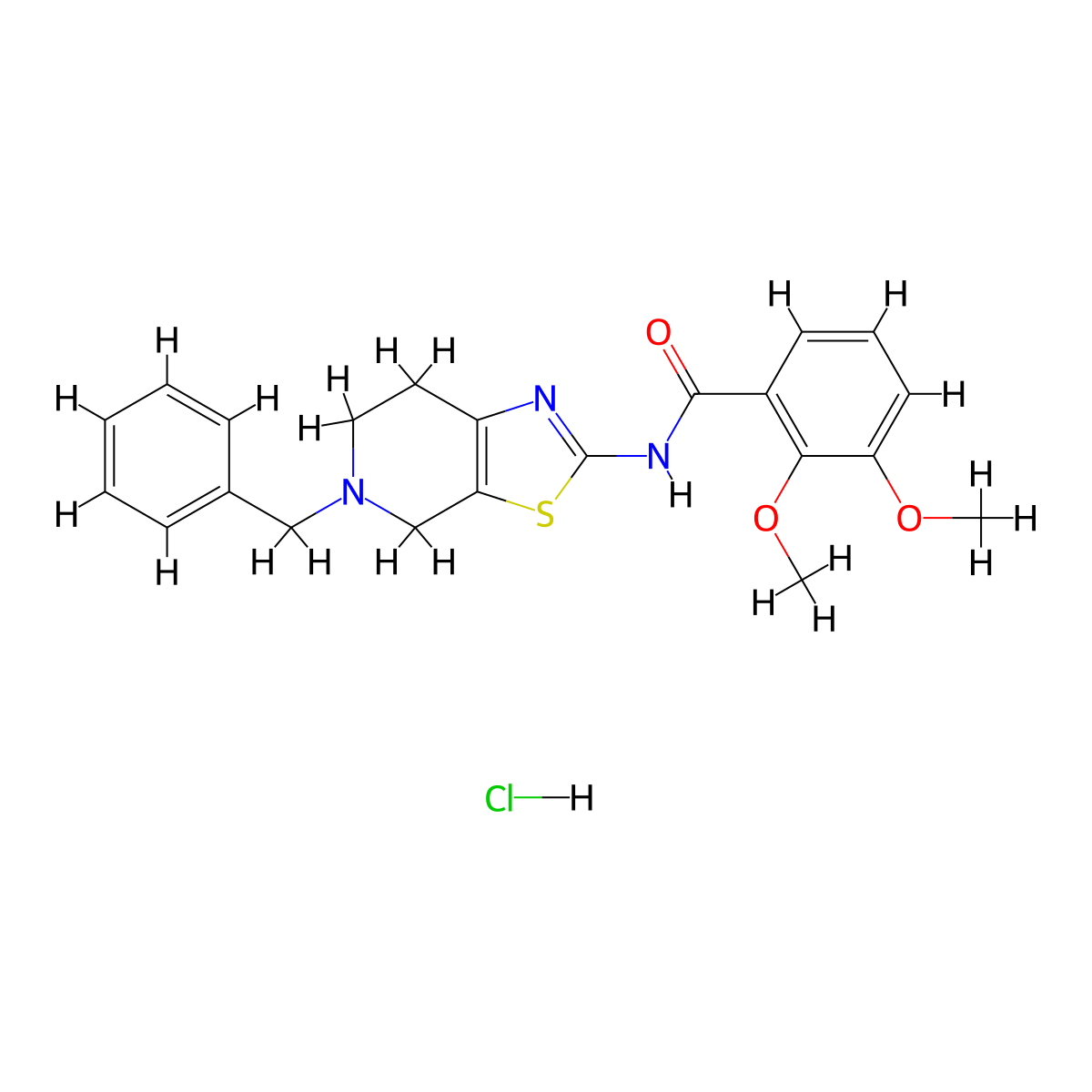 N-(5-benzyl-4,5,6,7-tetrahydrothiazolo[5,4-c]pyridin-2-yl)-2,3-dimethoxybenzamide hydrochloride molecular structure, CAS 1189908-91-5