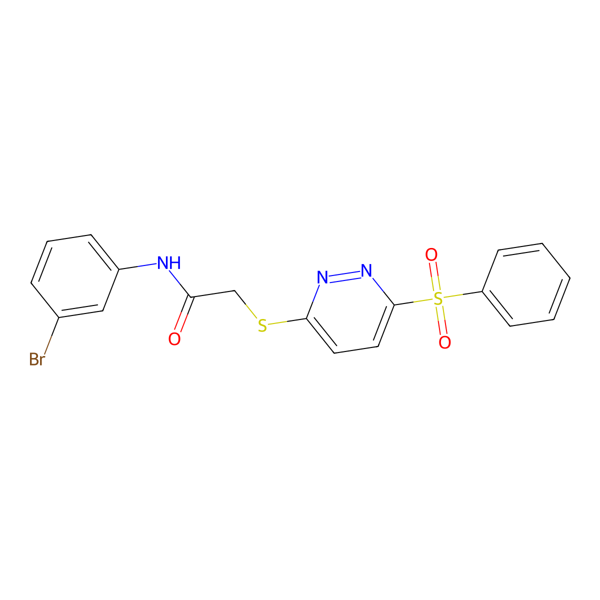 2-{[6-(benzenesulfonyl)pyridazin-3-yl]sulfanyl}-N-(3-bromophenyl)acetamide molecular structure, CAS 1189909-31-6