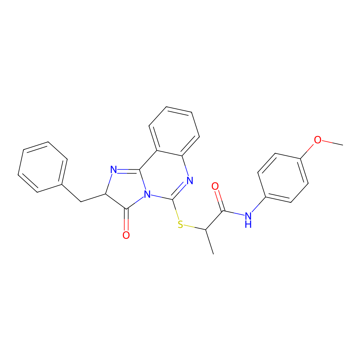 2-((2-benzyl-3-oxo-2,3-dihydroimidazo[1,2-c]quinazolin-5-yl)thio)-N-(4-methoxyphenyl)propanamide molecular structure, CAS 1189909-56-5
