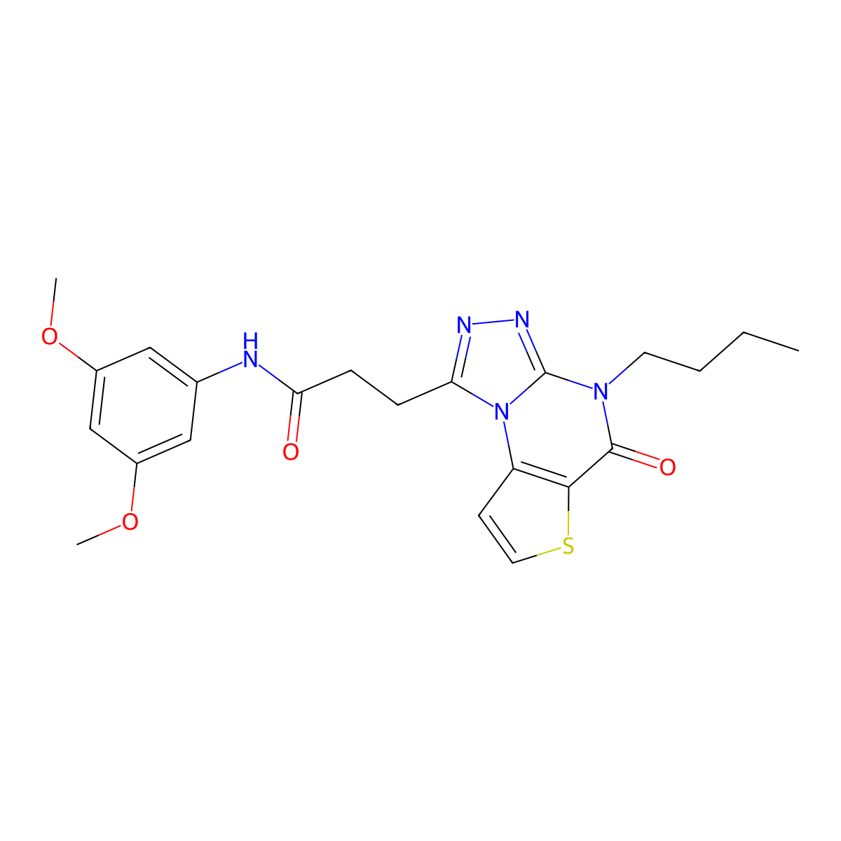 3-(4-butyl-5-oxo-4,5-dihydrothieno[2,3-e][1,2,4]triazolo[4,3-a]pyrimidin-1-yl)-N-(3,5-dimethoxyphenyl)propanamide molecular structure, CAS 1189910-01-7