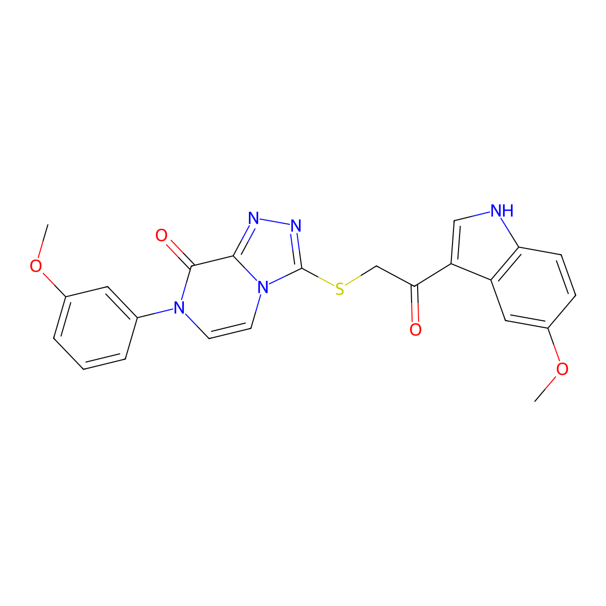 3-{[2-(5-methoxy-1H-indol-3-yl)-2-oxoethyl]sulfanyl}-7-(3-methoxyphenyl)-7H,8H-[1,2,4]triazolo[4,3-a]pyrazin-8-one molecular structure, CAS 1189910-23-3