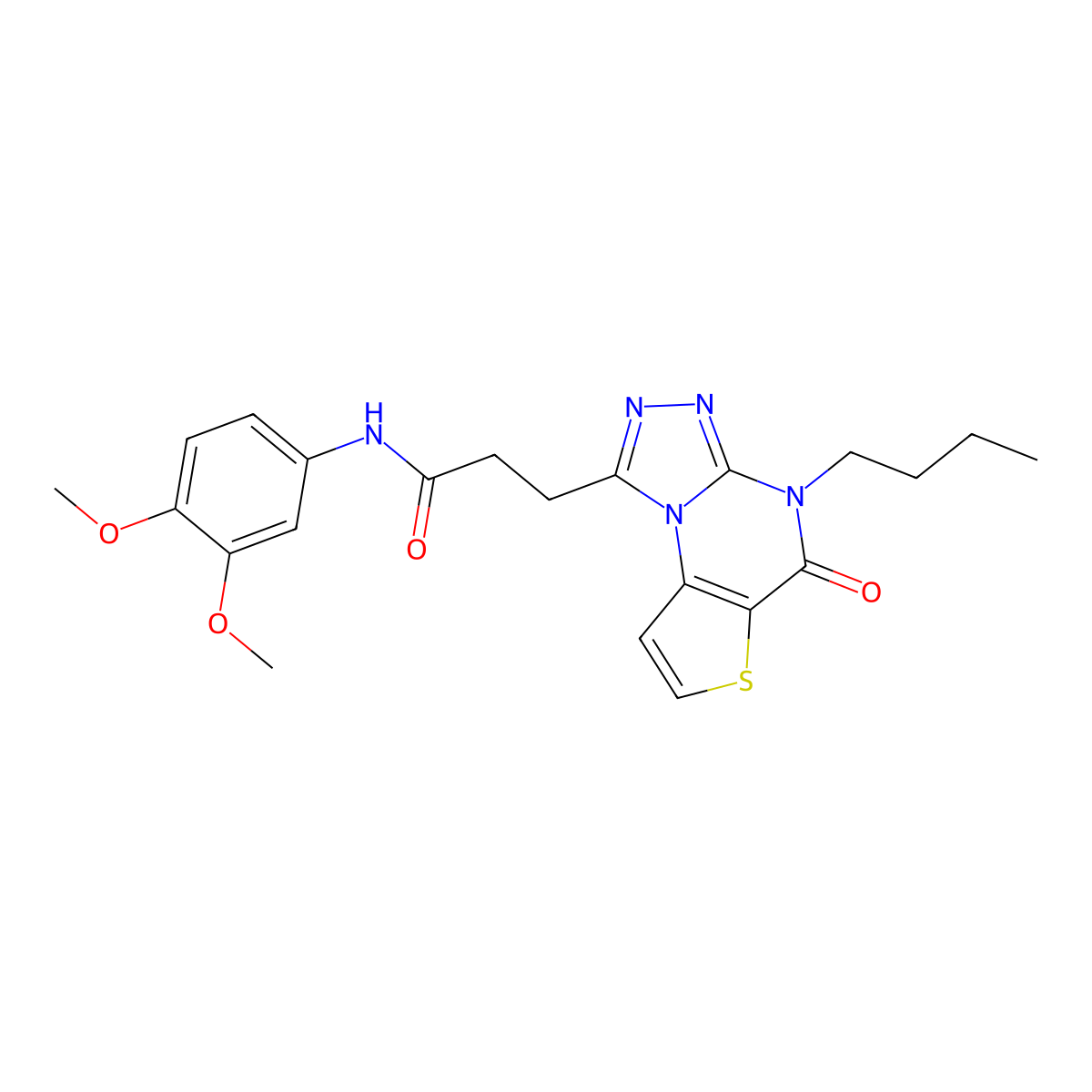 3-(4-butyl-5-oxo-4,5-dihydrothieno[2,3-e][1,2,4]triazolo[4,3-a]pyrimidin-1-yl)-N-(3,4-dimethoxyphenyl)propanamide molecular structure, CAS 1189910-73-3