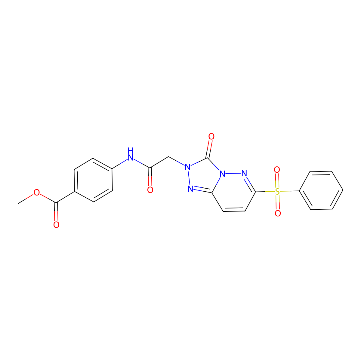 methyl 4-({[3-oxo-6-(phenylsulfonyl)[1,2,4]triazolo[4,3-b]pyridazin-2(3H)-yl]acetyl}amino)benzoate molecular structure, CAS 1189911-06-5