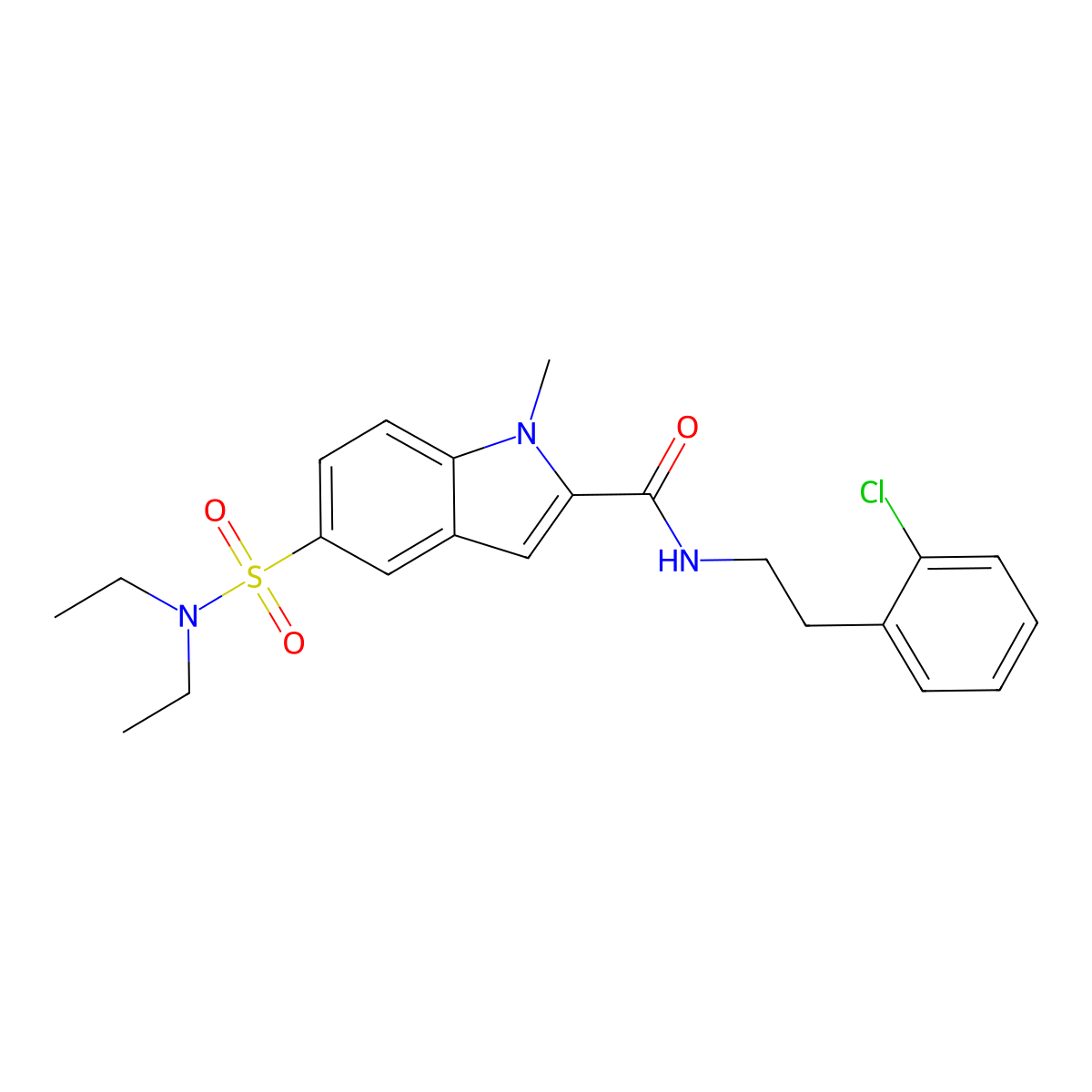 N-[2-(2-chlorophenyl)ethyl]-5-[(diethylamino)sulfonyl]-1-methyl-1H-indole-2-carboxamide molecular structure, CAS 1189911-54-3
