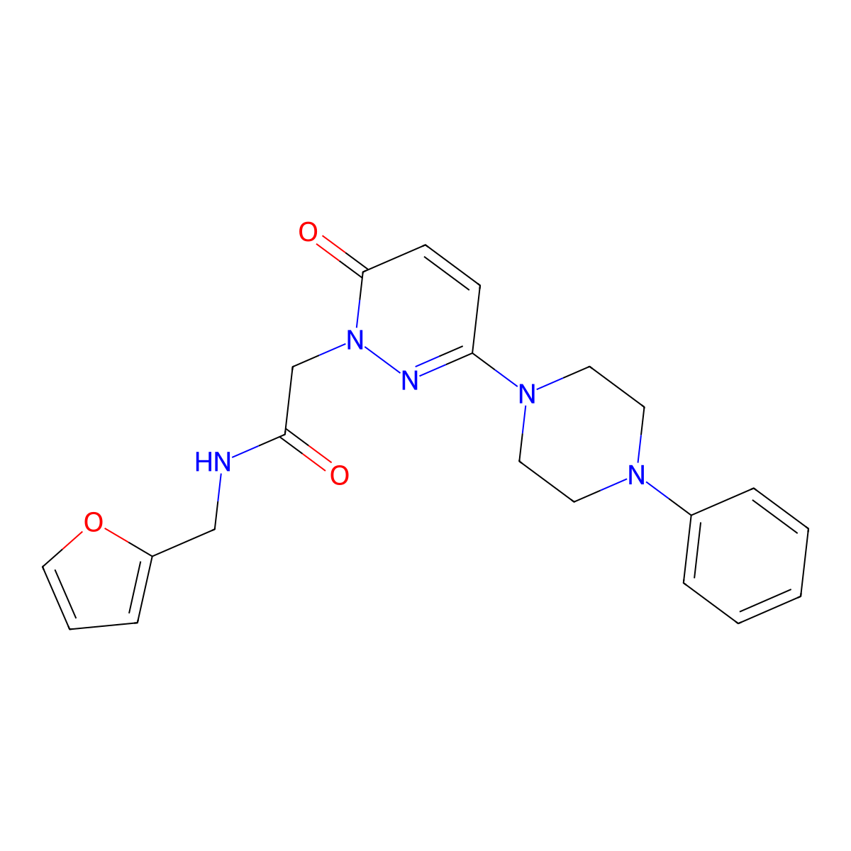 N-(furan-2-ylmethyl)-2-(6-oxo-3-(4-phenylpiperazin-1-yl)pyridazin-1(6H)-yl)acetamide molecular structure, CAS 1189911-74-7