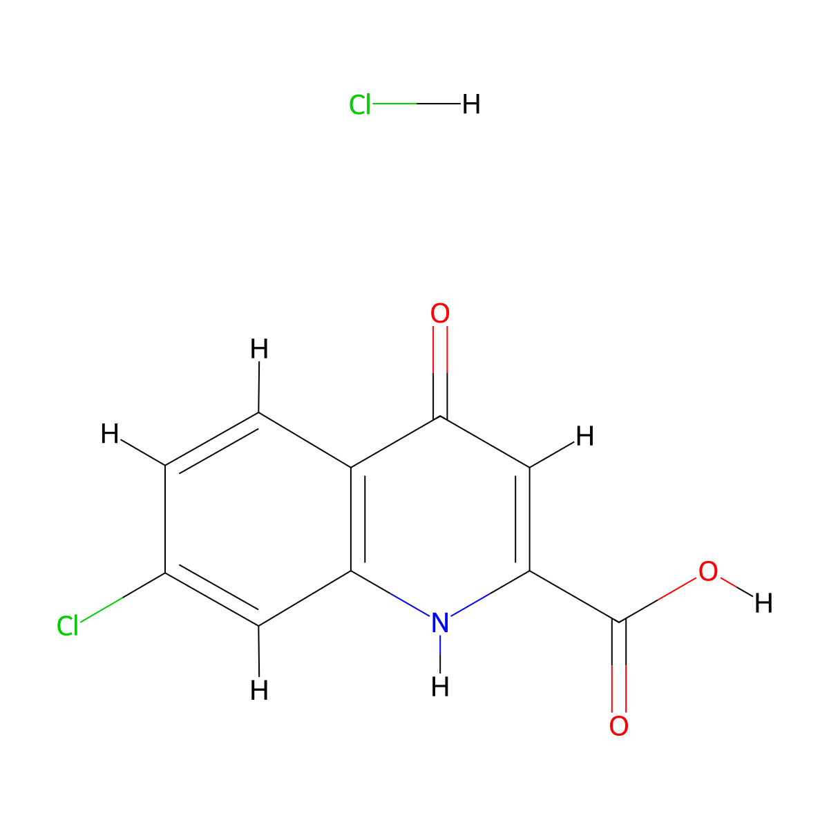 7-Chloro-4-hydroxyquinoline-2-carboxylic acid hydrochloride molecular structure, CAS 1189912-04-6