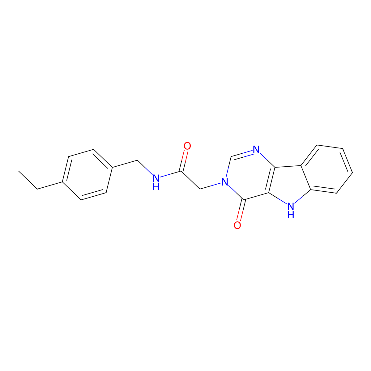 N-(4-ethylbenzyl)-2-(4-oxo-4,5-dihydro-3H-pyrimido[5,4-b]indol-3-yl)acetamide molecular structure, CAS 1189912-06-8