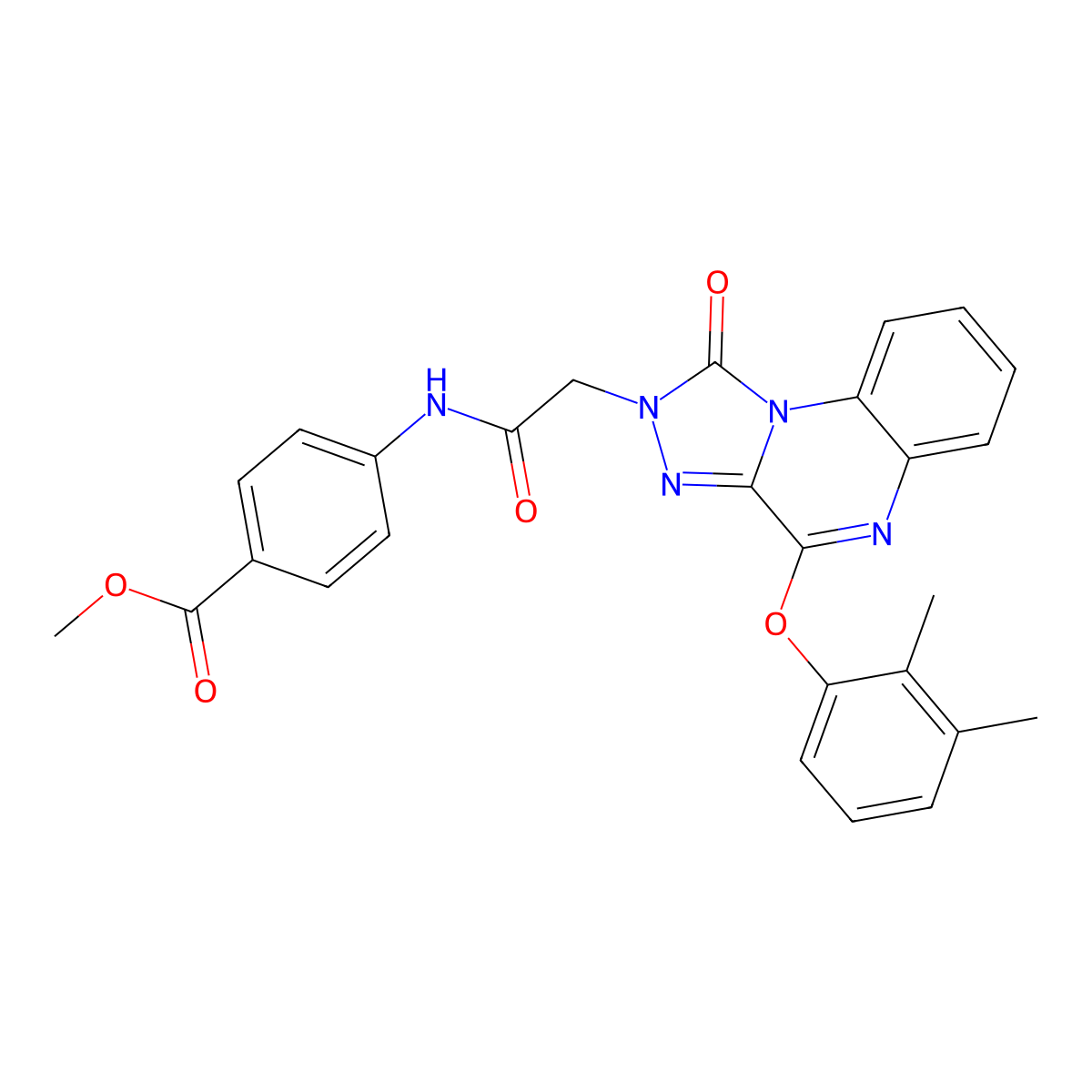 methyl 4-(2-(4-(2,3-dimethylphenoxy)-1-oxo-[1,2,4]triazolo[4,3-a]quinoxalin-2(1H)-yl)acetamido)benzoate molecular structure, CAS 1189912-27-3