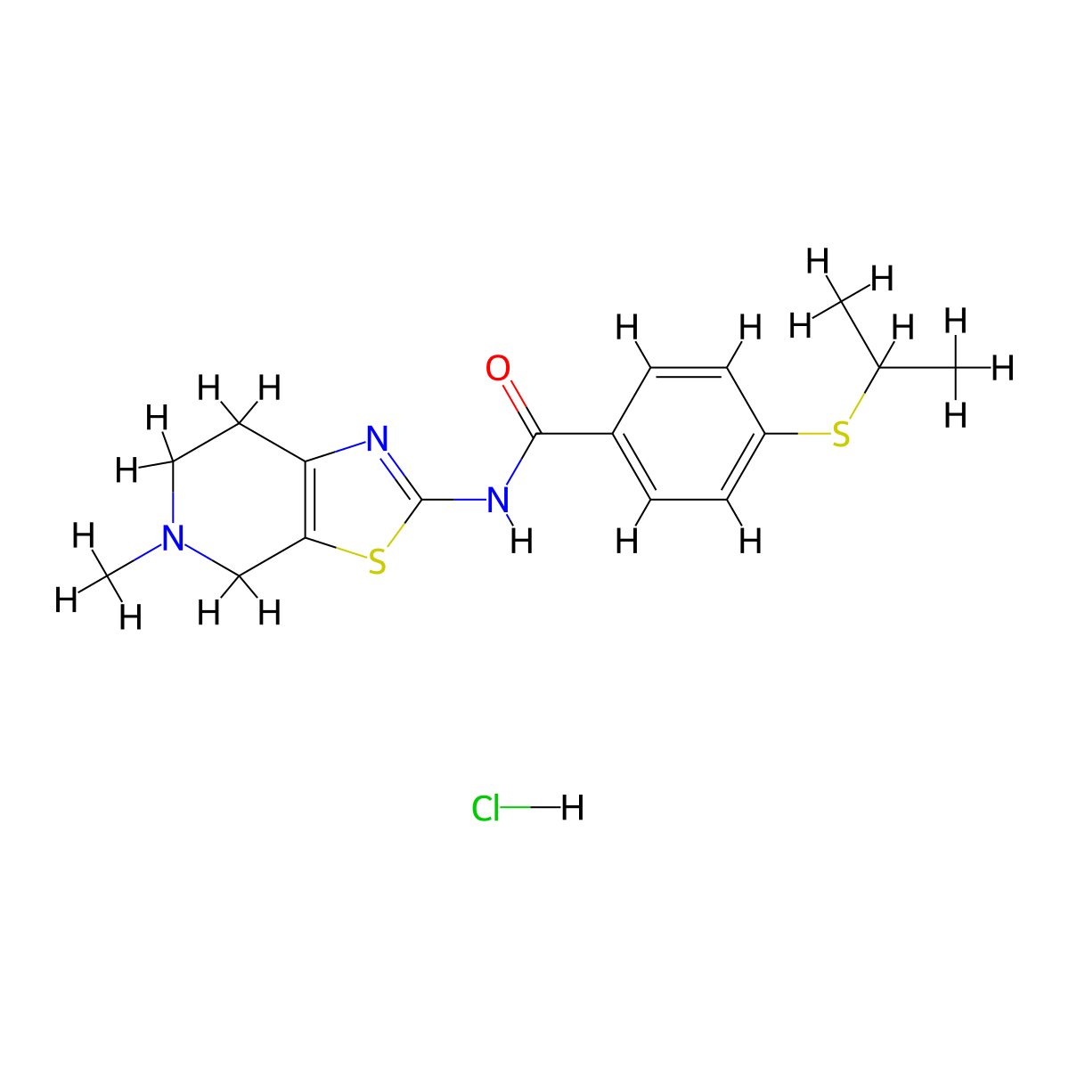 4-(isopropylthio)-N-(5-methyl-4,5,6,7-tetrahydrothiazolo[5,4-c]pyridin-2-yl)benzamide hydrochloride molecular structure, CAS 1189913-44-7