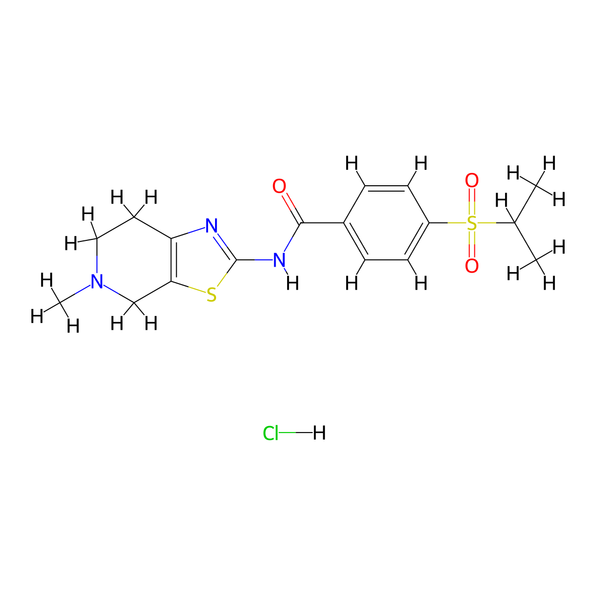 4-(isopropylsulfonyl)-N-(5-methyl-4,5,6,7-tetrahydrothiazolo[5,4-c]pyridin-2-yl)benzamide hydrochloride molecular structure, CAS 1189913-54-9